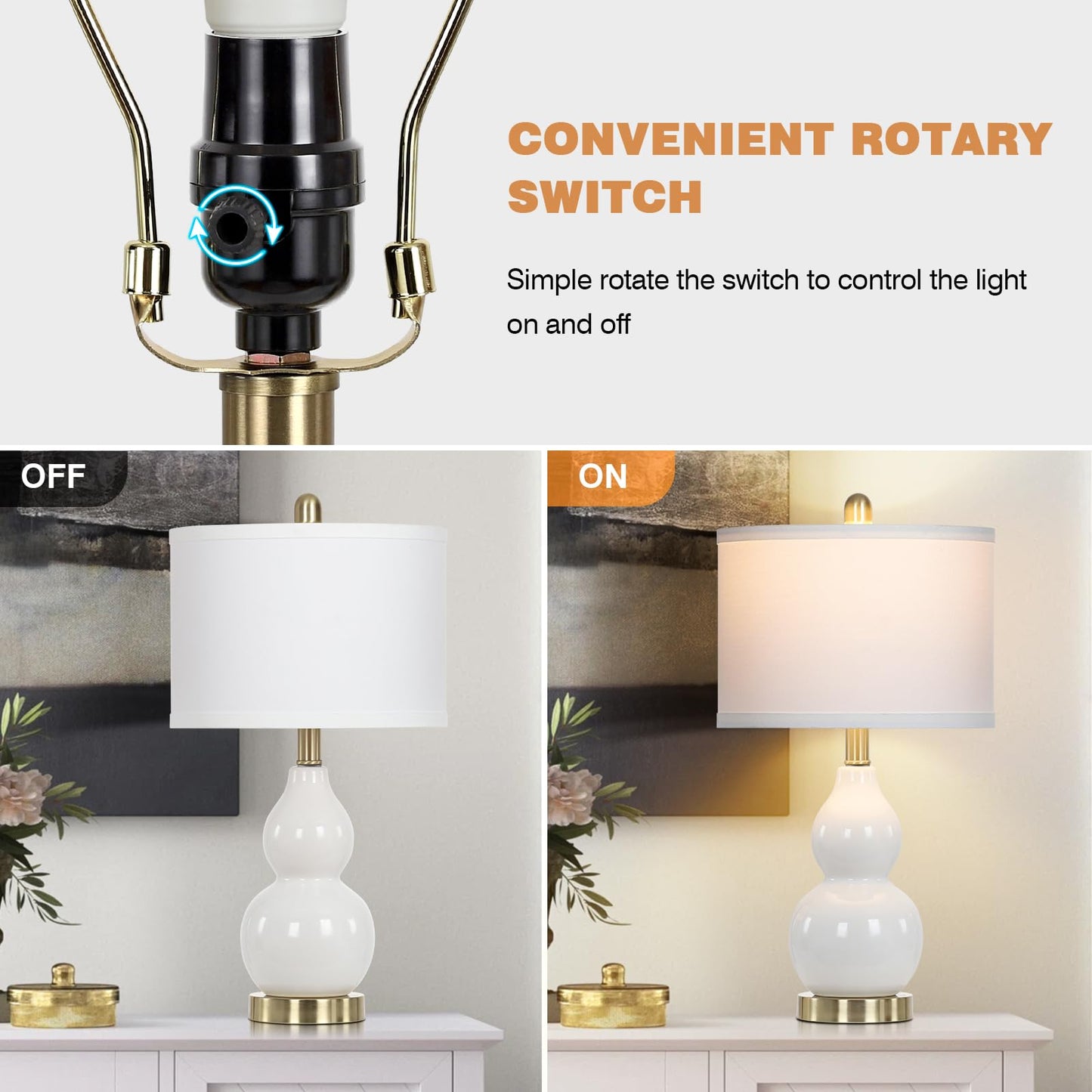 Rinweey Moderne Keramik-Tischlampen