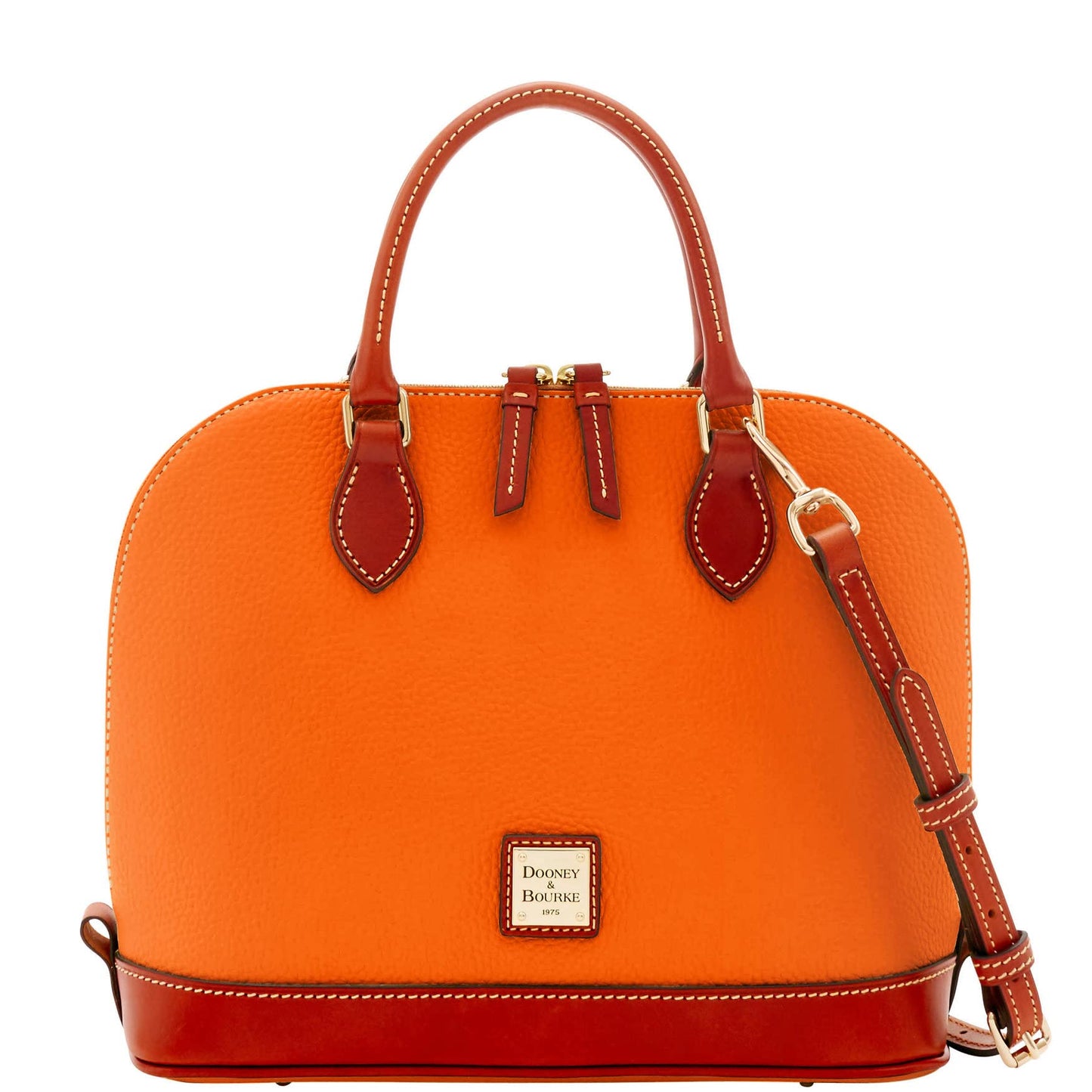 Dooney & Bourke Women's Zip Zip Satchel in Pebble Grain Leather, Large Handbag with Adjustable & Detachable Shoulder Strap