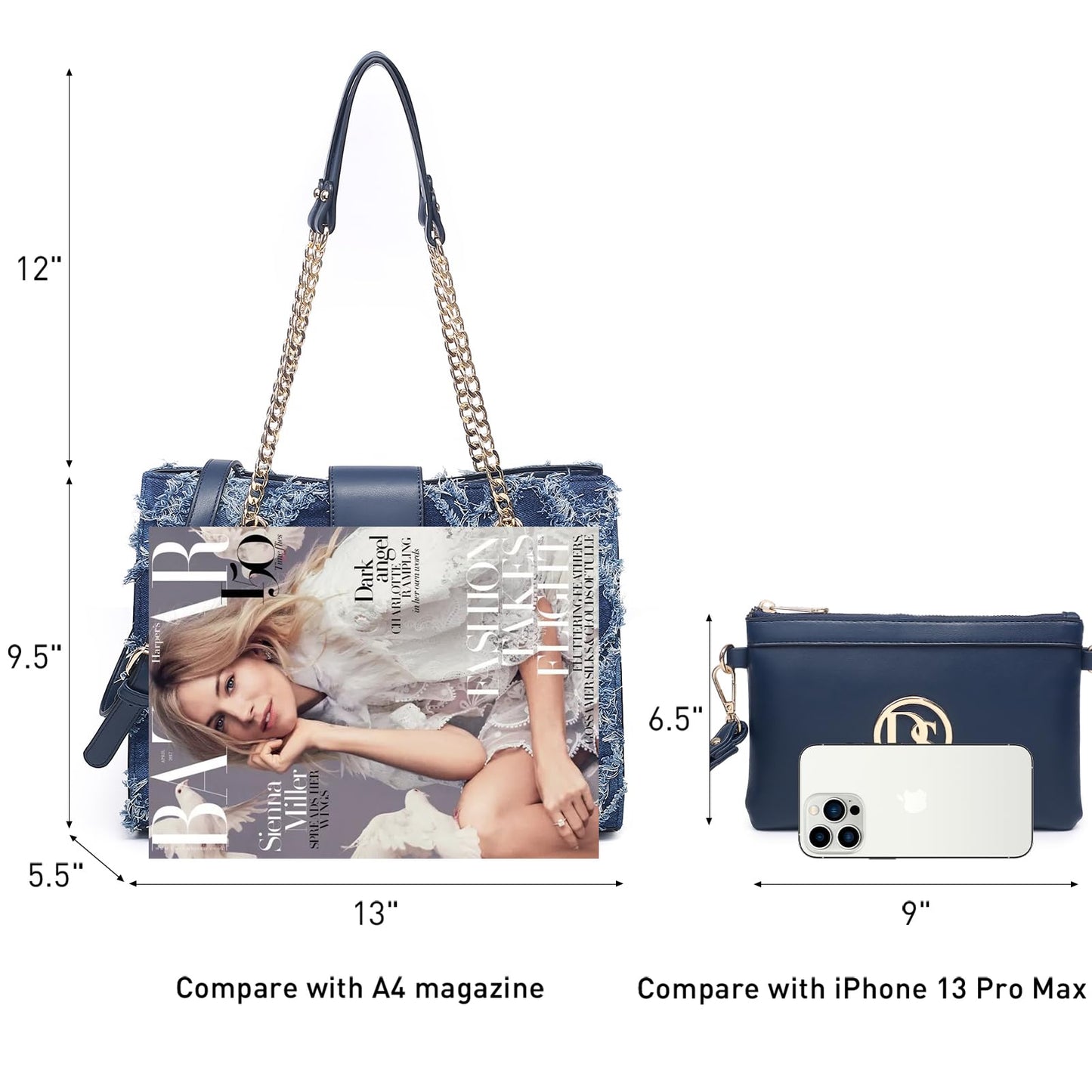 Dasein Lederhandtasche, Tragetasche, Hobo-Tasche für Damen, Schultertasche, Henkeltasche oben, Umhängetasche mit passender Clutch