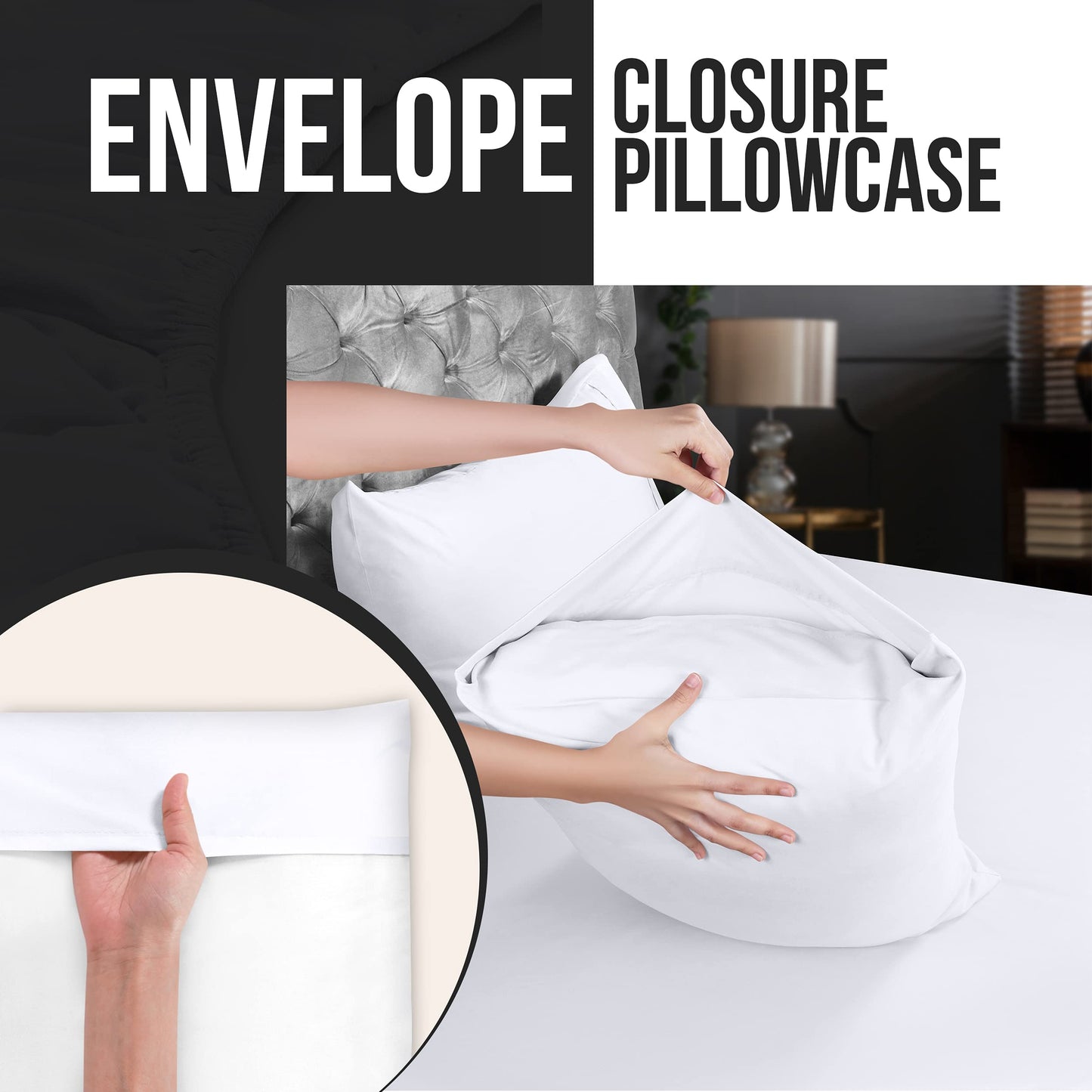 Utopia Bedding Pillow Cases - Envelope Closure - Soft Brushed Microfiber Fabric - Shrinkage and Fade Resistant Pillow