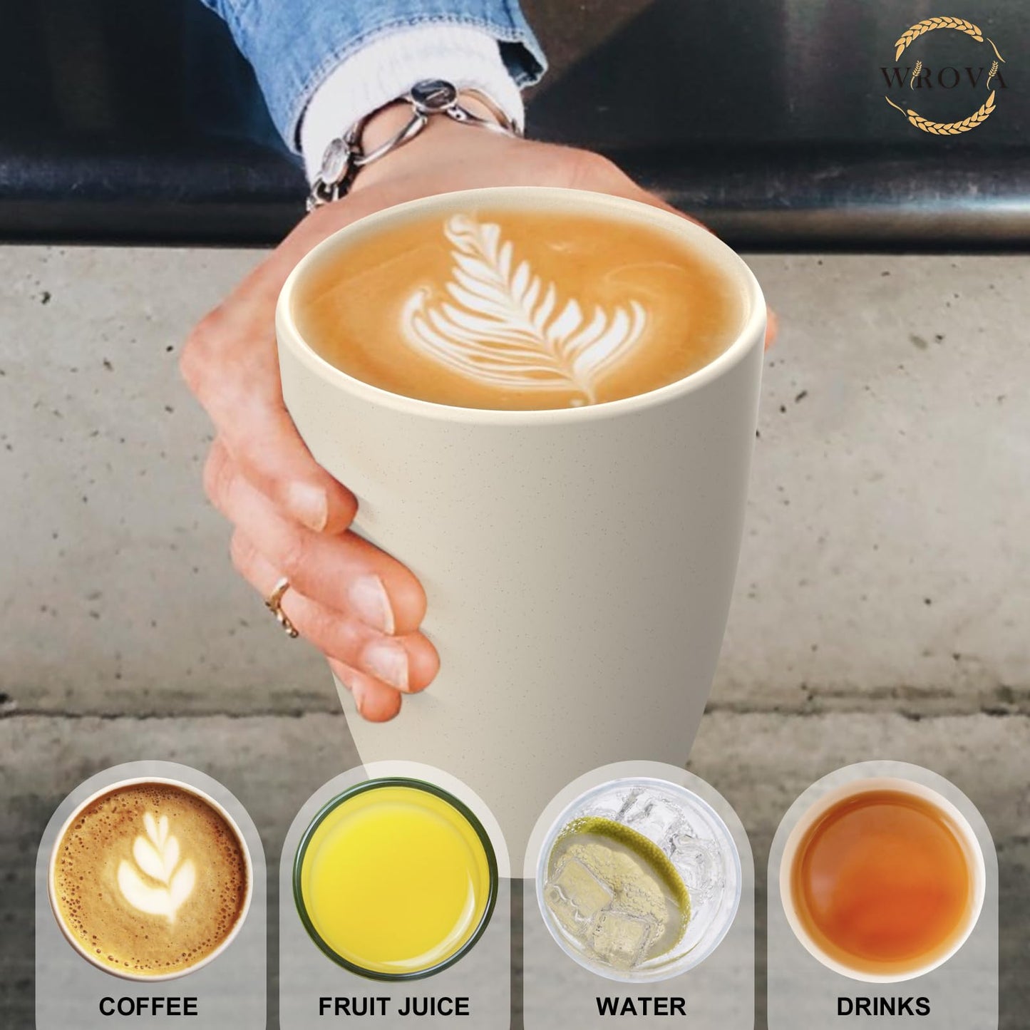 Wheat Straw Cups 8 PCS Good Alternative to Plastic Reusable Cups 20 oz Unbreakable Drinking Cup Reusable Dishwasher Safe Water Plastic Glasses Colorful Series