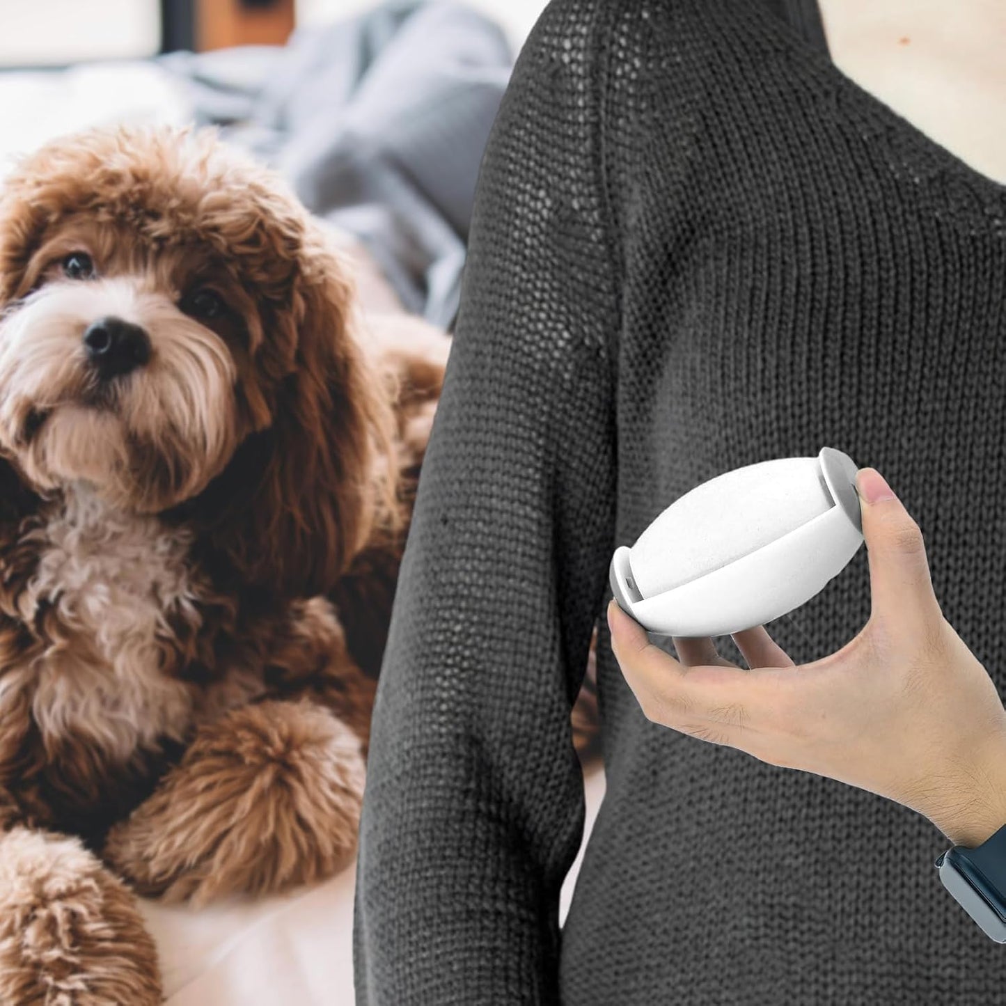 Reusable Washable Lint Roller Ball, Mini Gel Lint Roller Travel Size Travel Portable Lint Roller Extra Sticky for Animal Pet Fur Removal Tool Clothing Sofas Hair Debris Dust (White)