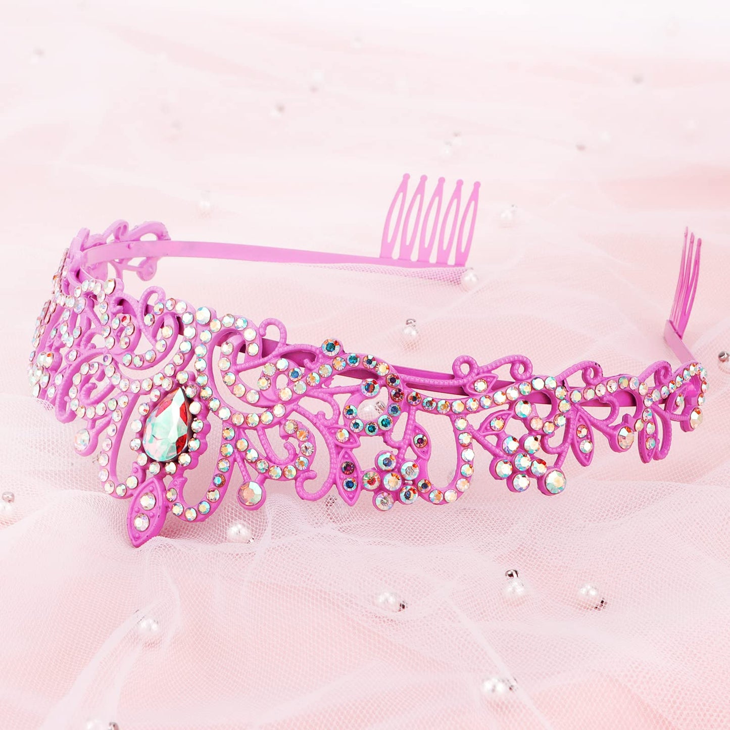 COCIDE Tiara Crystal Crowns Princess Rhinestone Crown with Combs Bride Headbands Bridal Wedding Prom Birthday Party Hair Accessories Jewelry for Women Girls (Silver)