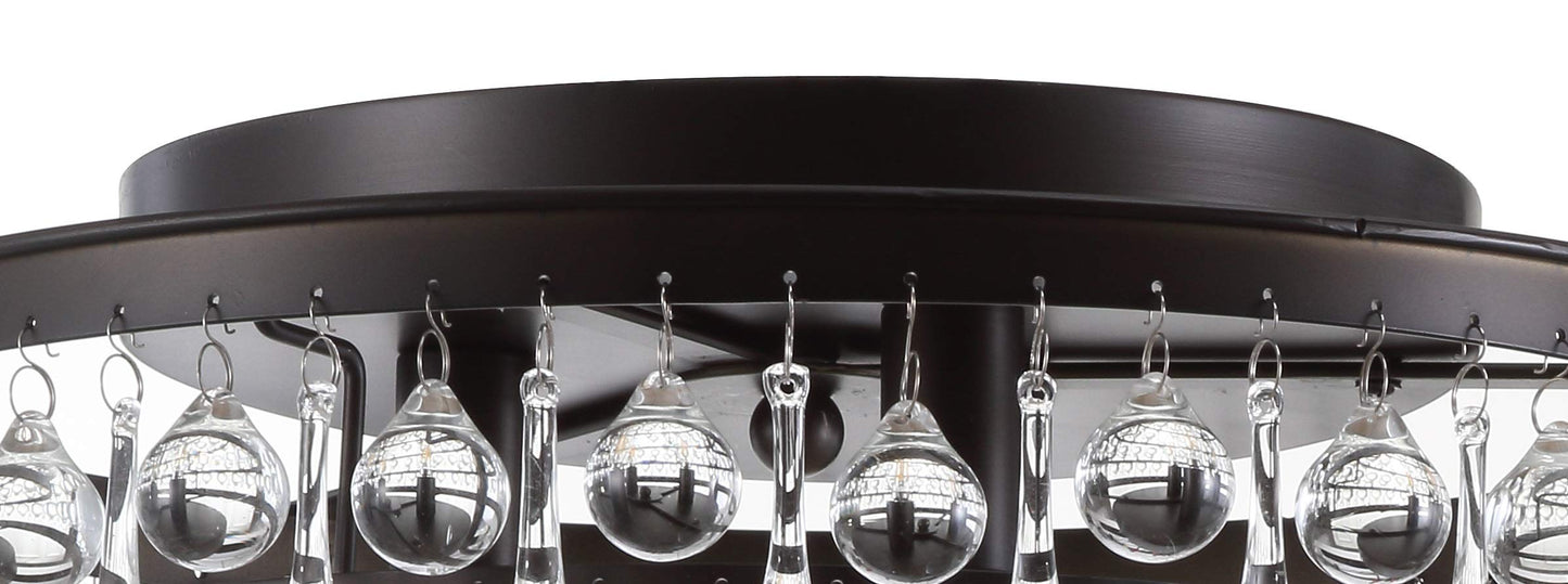 JONATHAN Y JYL9030B Toronto 16" Metall/Kristall LED Deckenleuchte, zeitgenössisch, modern, Übergangsstil, elegant, für Büro, Wohnzimmer, Familienzimmer, Esszimmer, Schlafzimmer, Flur, Foyer, Chrom