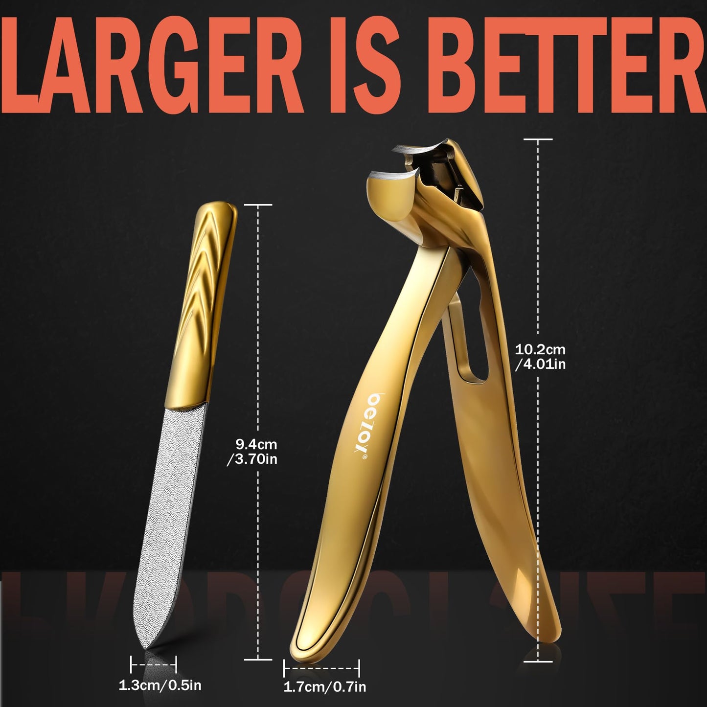 BEZOX Angled Head Toe Nail Clippers for Seniors for Thick Nails - Ergonomic Toenails Clipper for Thick Toenails, Premium Finger Nails Clipper for Adult with Catcher - Black