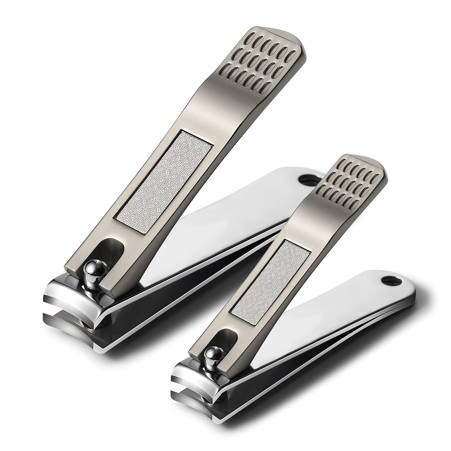 BEZOX Angled Head Toe Nail Clippers for Seniors for Thick Nails - Ergonomic Toenails Clipper for Thick Toenails, Premium Finger Nails Clipper for Adult with Catcher - Black