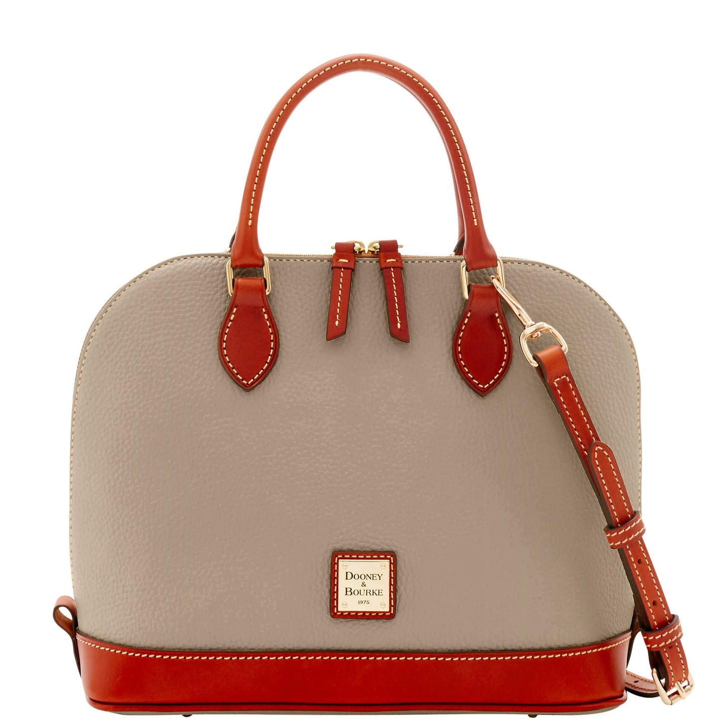Dooney & Bourke Women's Zip Zip Satchel in Pebble Grain Leather, Large Handbag with Adjustable & Detachable Shoulder Strap