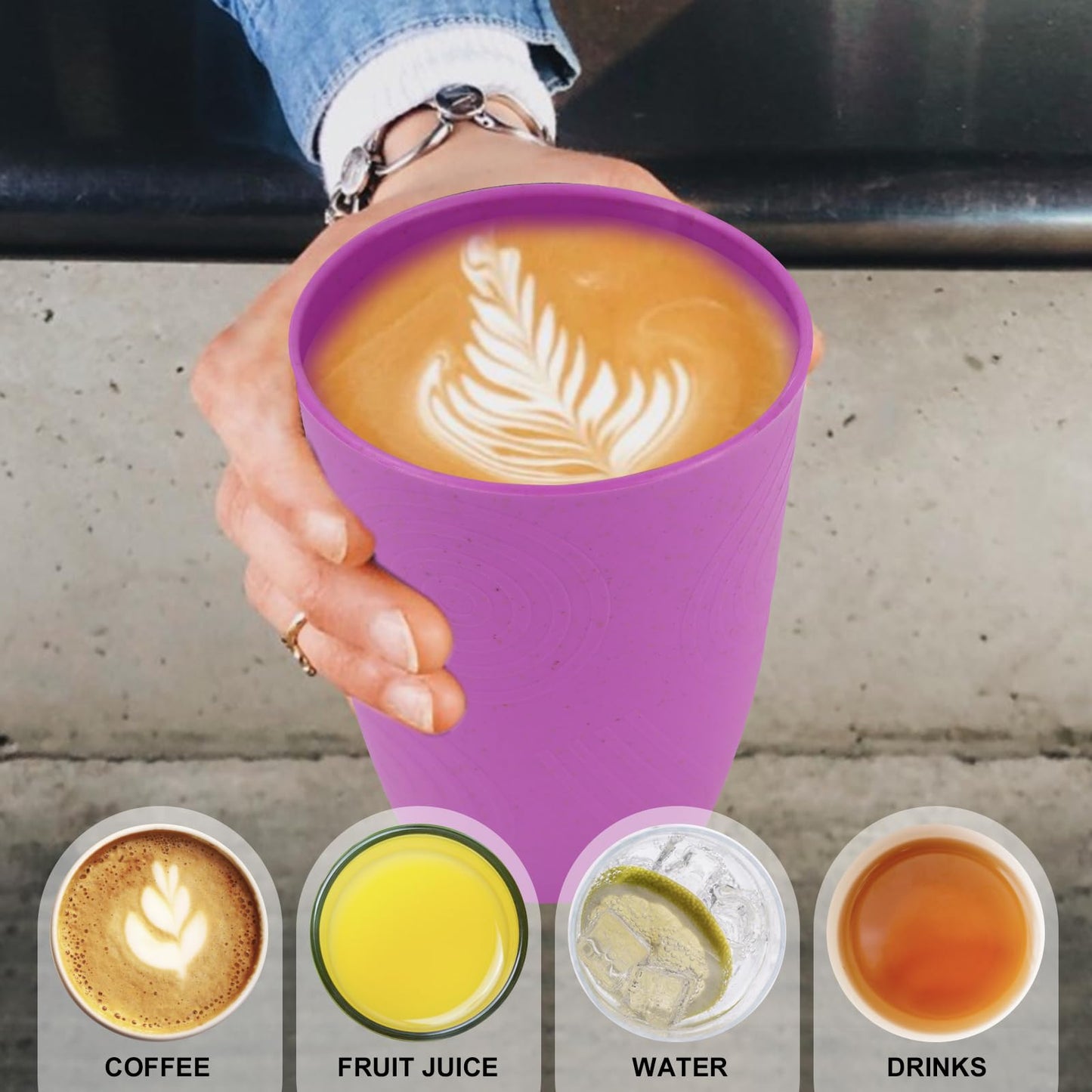 Wheat Straw Cups 8 PCS Good Alternative to Plastic Reusable Cups 20 oz Unbreakable Drinking Cup Reusable Dishwasher Safe Water Plastic Glasses Colorful Series