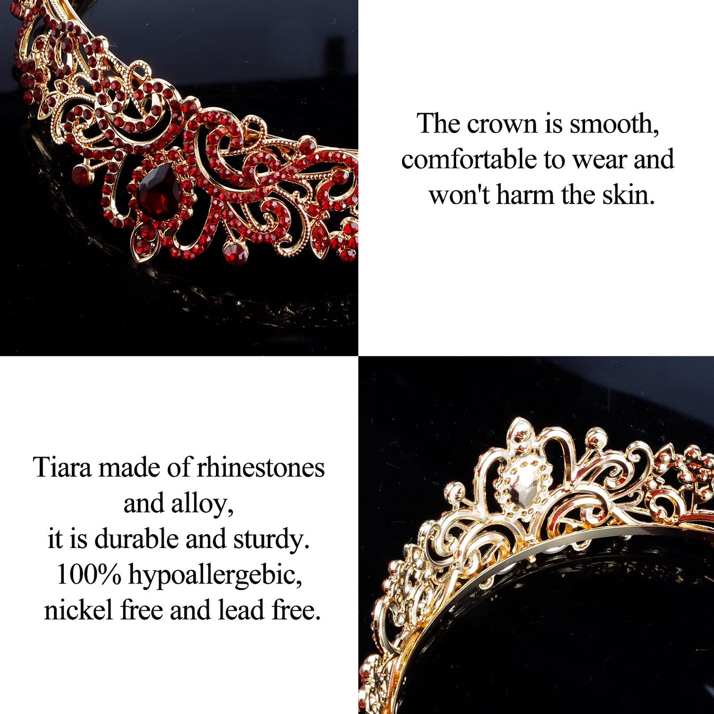 COCIDE Tiara Crystal Crowns Princess Rhinestone Crown with Combs Bride Headbands Bridal Wedding Prom Birthday Party Hair Accessories Jewelry for Women Girls (Silver)