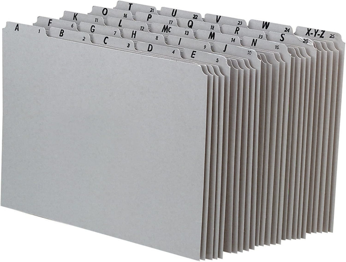 Pendaflex AZ Top Tab, recycelte graue Pressspanplatte, 1/5-Tab-Ordnerführungen, Letter, 25/Set (PN925)