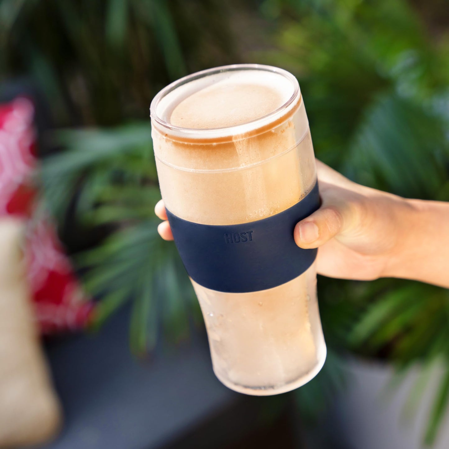 Host Freeze, Frozen Mugs, Freezable Pint Set, Beer Keep Your Drinks Cold, Double Walled Insulated Glasses, Tumbler for Iced Coffee, 16oz, Set of 2, Black