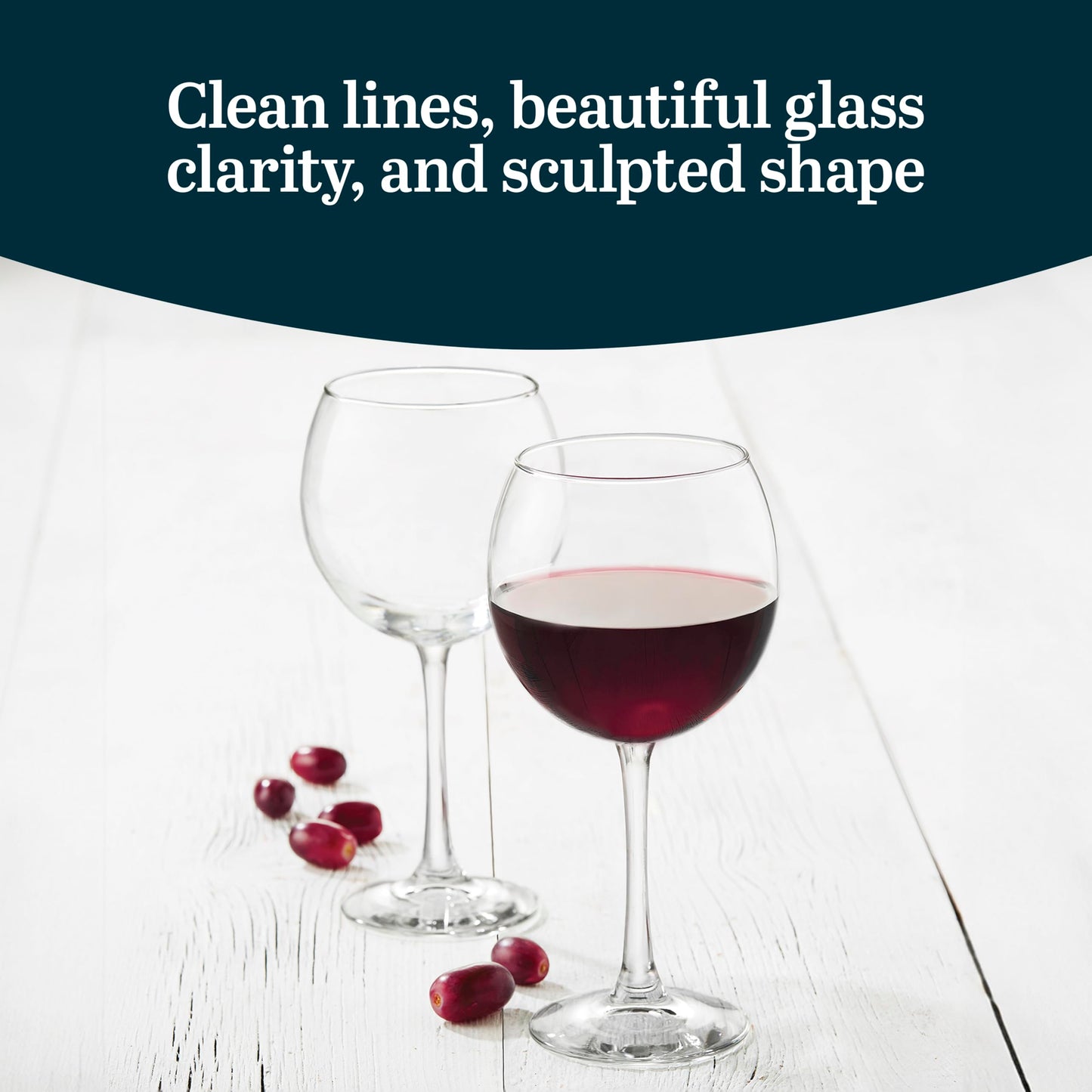 Libbey Vina Red Balloon Wine Glasses, 18.25 Oz Elegant Large Red Wine Glasses Set of 6, Long Stem Glass Wine Glasses for Weddings, Birthdays, and More