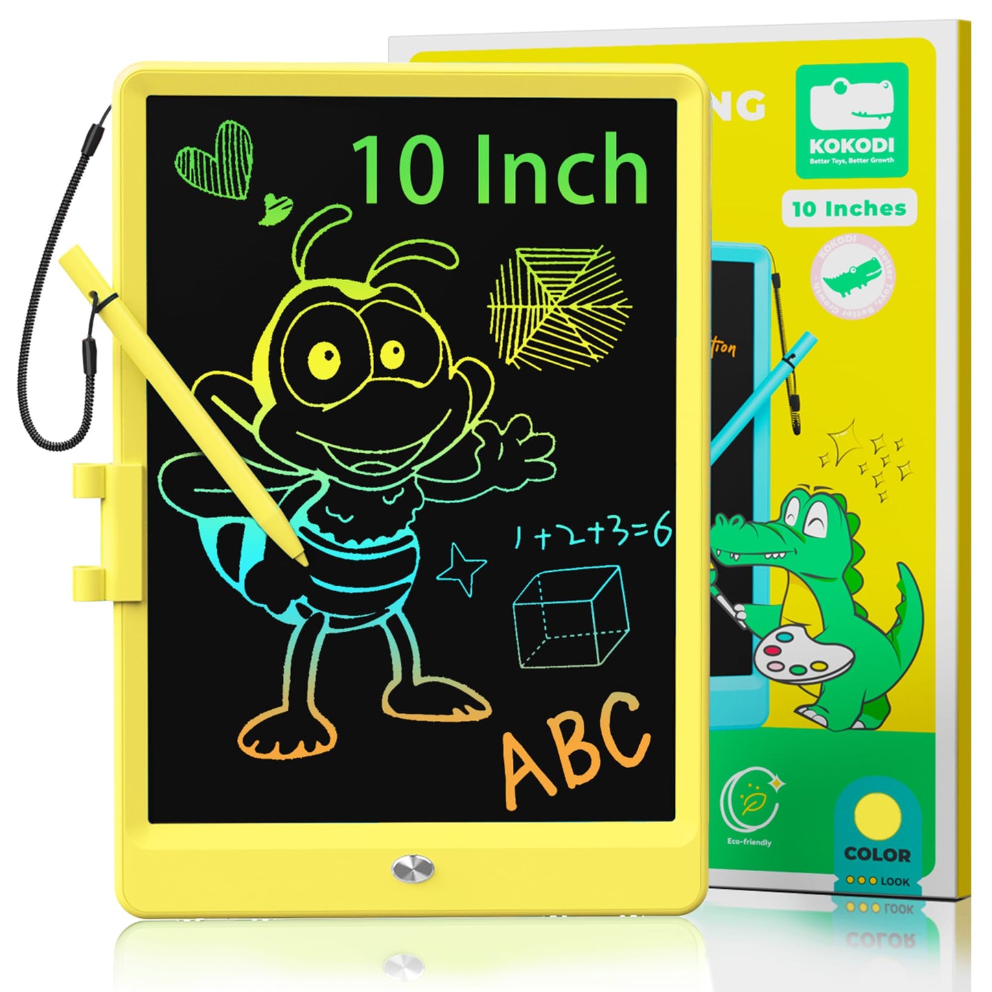 KOKODI LCD Writing Tablet, Valentines Day Gifts for Kids,10 Inch Colorful Toddler Doodle Board Drawing Tablet, Erasable Reusable Electronic Drawing Pads, Educational and Learning Toys for Kids