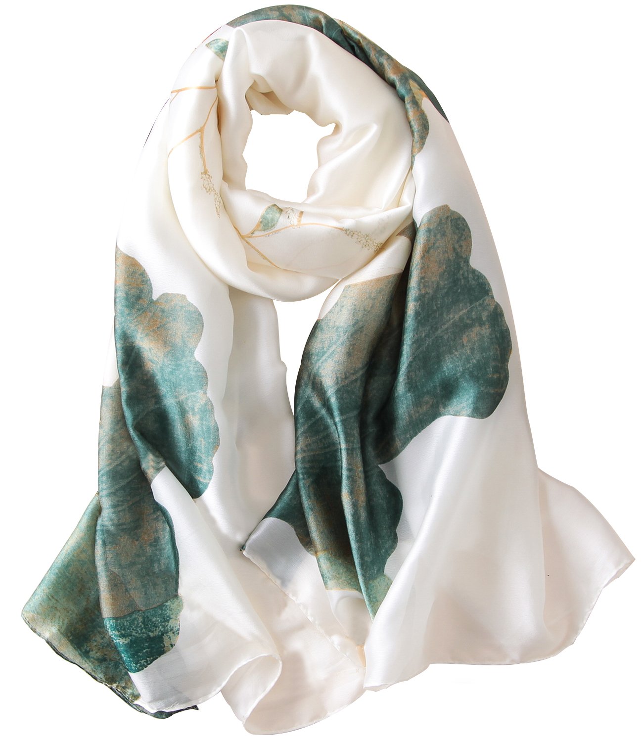 NUWEERIR Damen-Schal, 100 % großer Maulbeerseide, langer Satin-Schal, modischer Designer-Schal, leichte Wickel