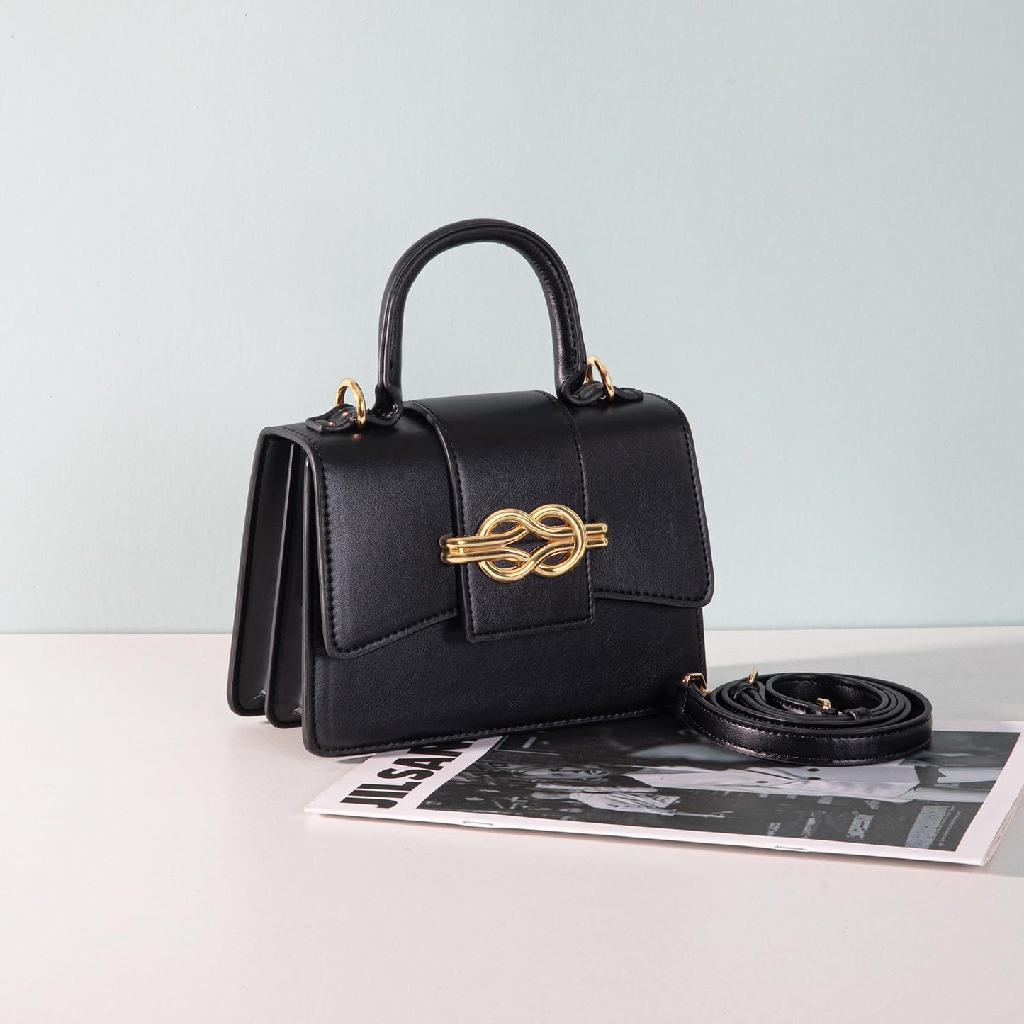 Milan Chiva Kleine Geldbörse mit Henkel für Damen, Mini-Umhängetasche, elegante quadratische Tasche