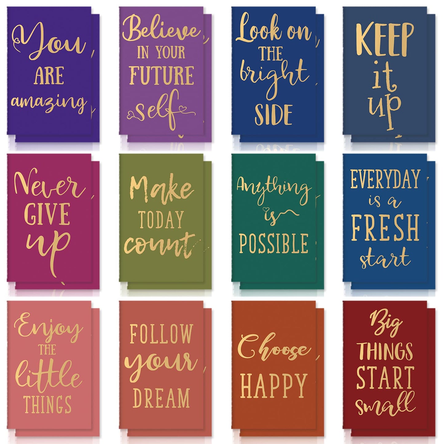 Zonon 24 Pcs Mini Colorful Notebooks Bulk Gifts, Funny Motivational Journals Notepads Inspirational Notepads Small Pocket Notebook Teacher Office Prizes Travel(Motivational Style)