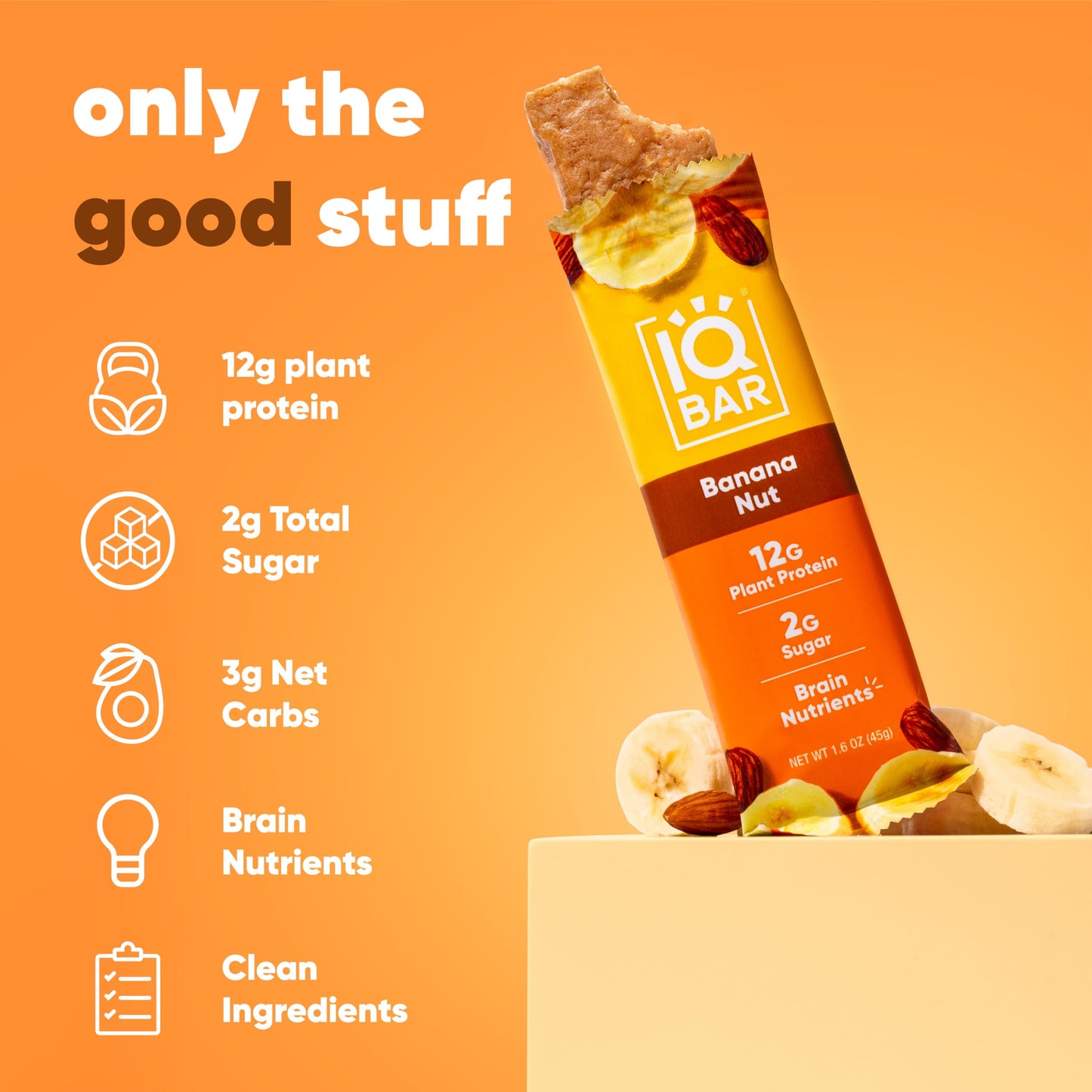 IQBAR Brain and Body Plant Protein Bars - 7 Bar Sampler Pack - Gluten Free, High Fiber, Vegan Snacks - Low Sugar Meal Replacement