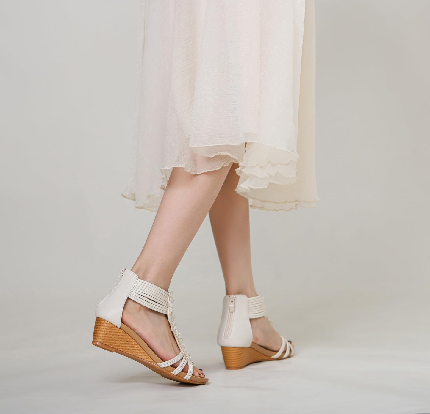 Keilsandalen für Damen, elegant, lässig, für den Sommer, süß, bequem, mit Keilabsatz, Strandsandale
