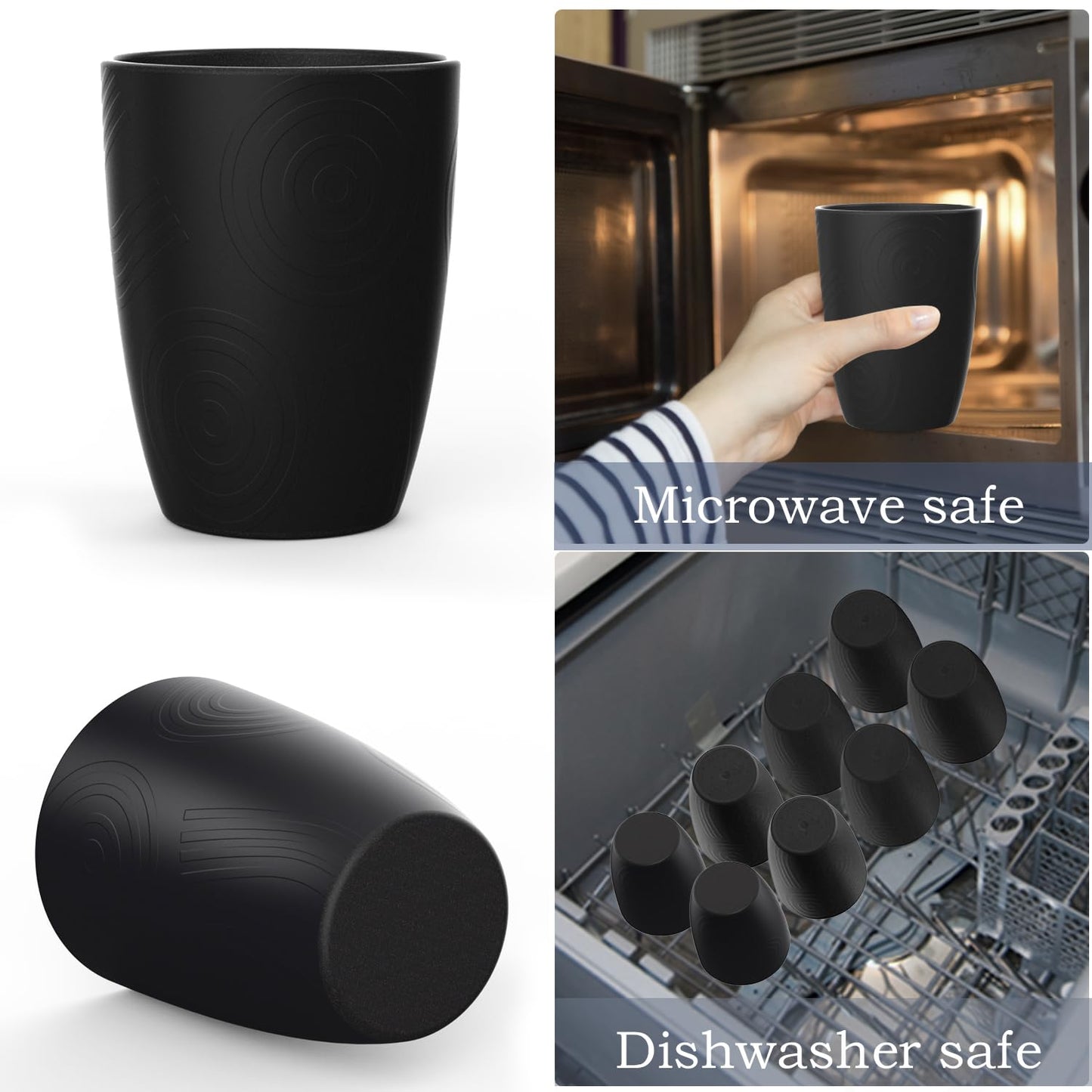 Wheat Straw Cups 8 PCS Good Alternative to Plastic Reusable Cups 20 oz Unbreakable Drinking Cup Reusable Dishwasher Safe Water Plastic Glasses Colorful Series