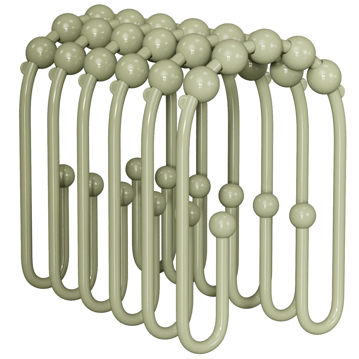 AmazerBath Duschvorhanghaken, Duschvorhangringe aus Metall, rostfrei, doppelseitige Duschvorhanghaken für Duschvorhangeinlage, glatte Duschhakenringe aus gebürstetem Nickel für Badezimmer, 12er-Set