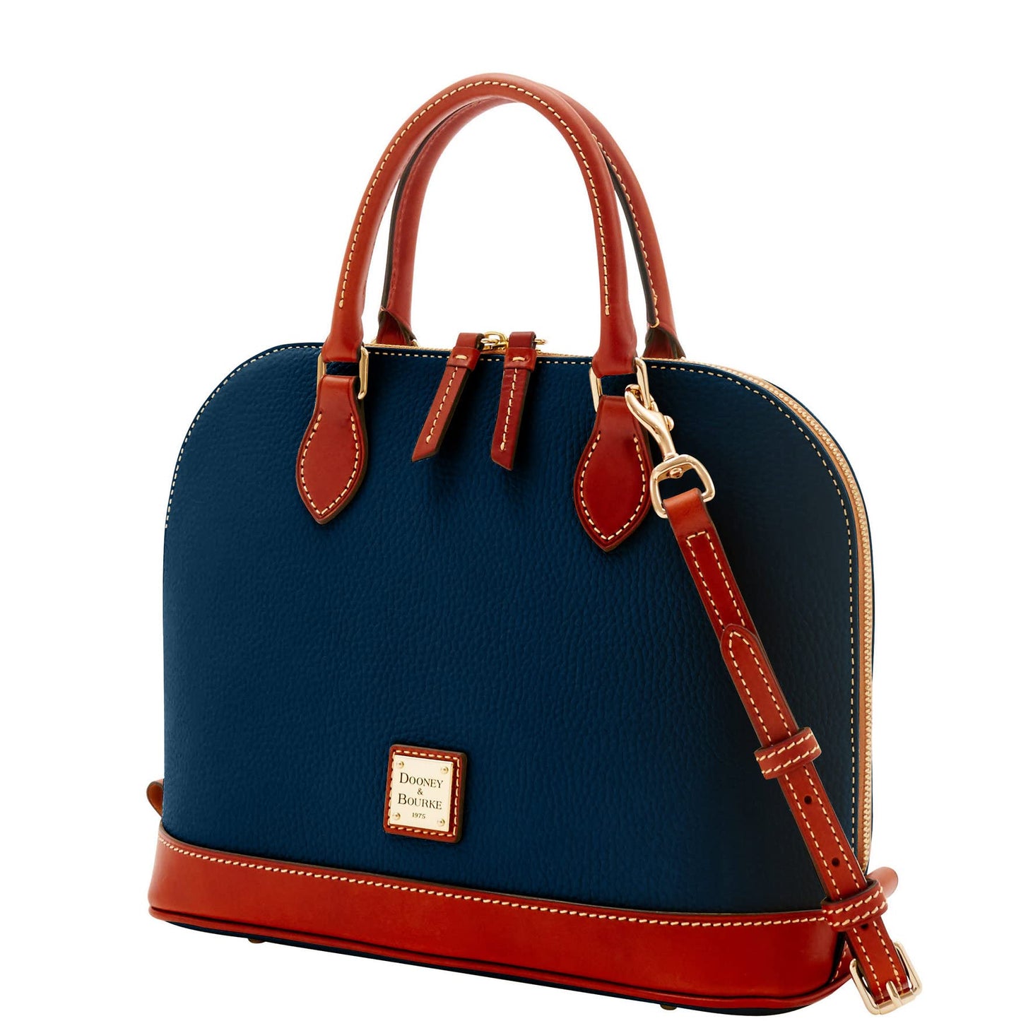 Dooney & Bourke Women's Zip Zip Satchel in Pebble Grain Leather, Large Handbag with Adjustable & Detachable Shoulder Strap