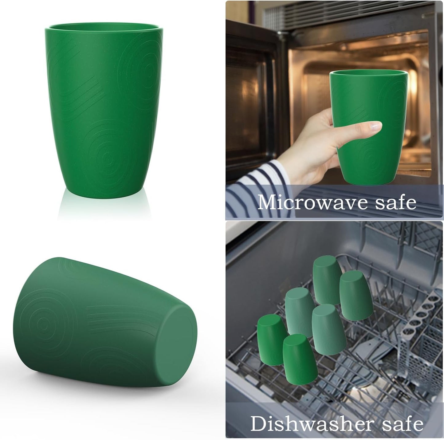 Homienly Becher mit Weizenstrohhalm, Plastikbecher, unzerbrechliche Trinkbecher, wiederverwendbare, spülmaschinenfeste Wassergläser, stapelbare Plastik-Wasserbecher in mehreren Farben (20 OZ, 8 Stück)
