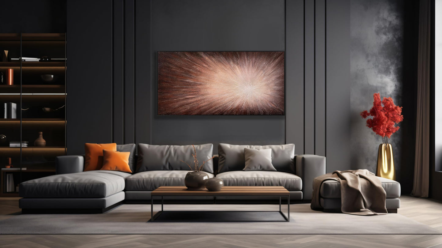 Gerahmte Wandkunst, abstrakte Wanddekoration mit Blattgold, Leinwanddrucke, Gemälde, abstrakte Kunstwerke für Wohnzimmer, Büro, Schlafzimmer, Heimdekoration, 61 x 121 cm
