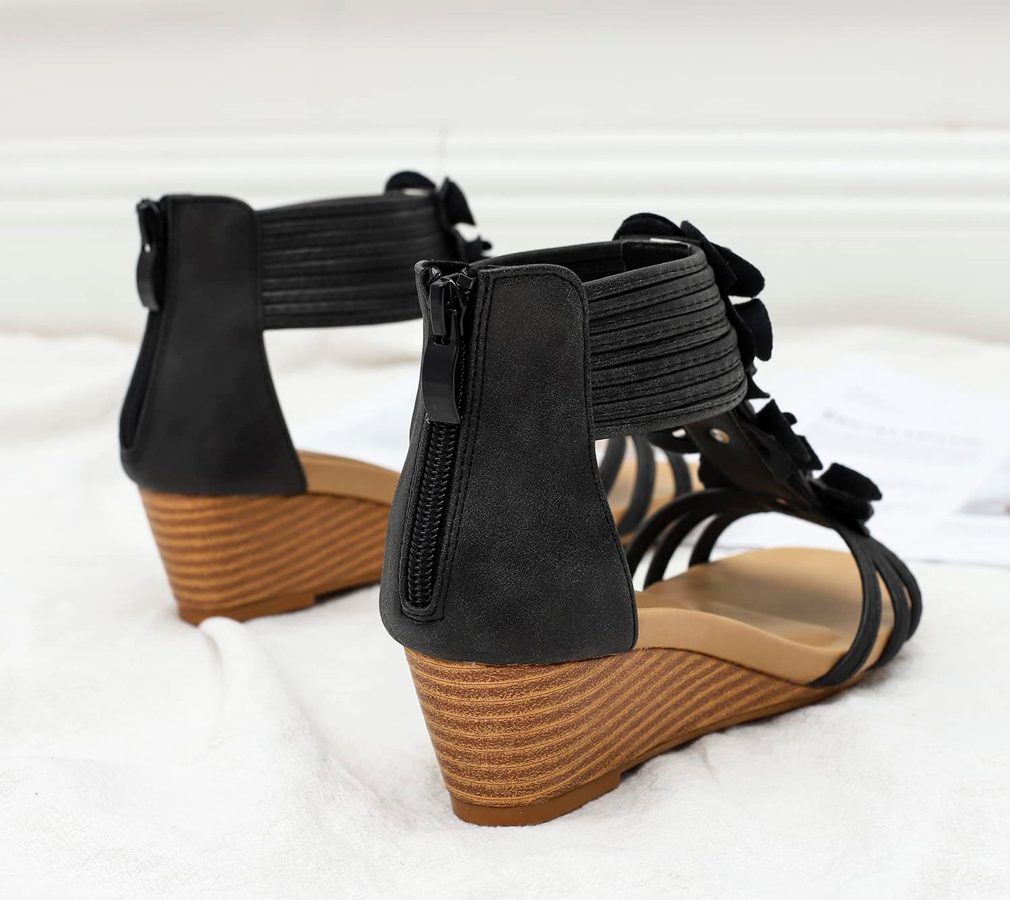 Keilsandalen für Damen, elegant, lässig, für den Sommer, süß, bequem, mit Keilabsatz, Strandsandale