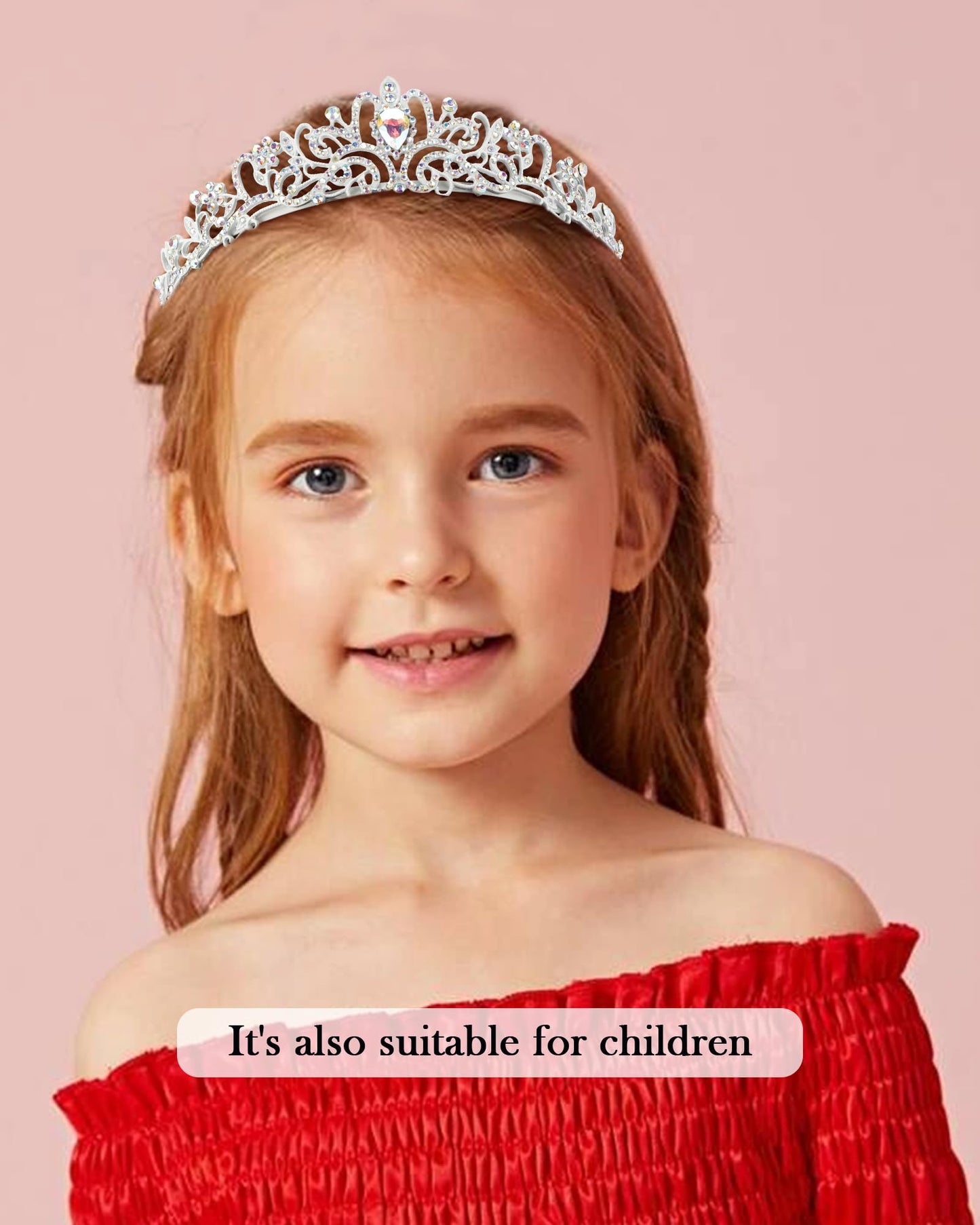 COCIDE Tiara Crystal Crowns Princess Rhinestone Crown with Combs Bride Headbands Bridal Wedding Prom Birthday Party Hair Accessories Jewelry for Women Girls (Silver)