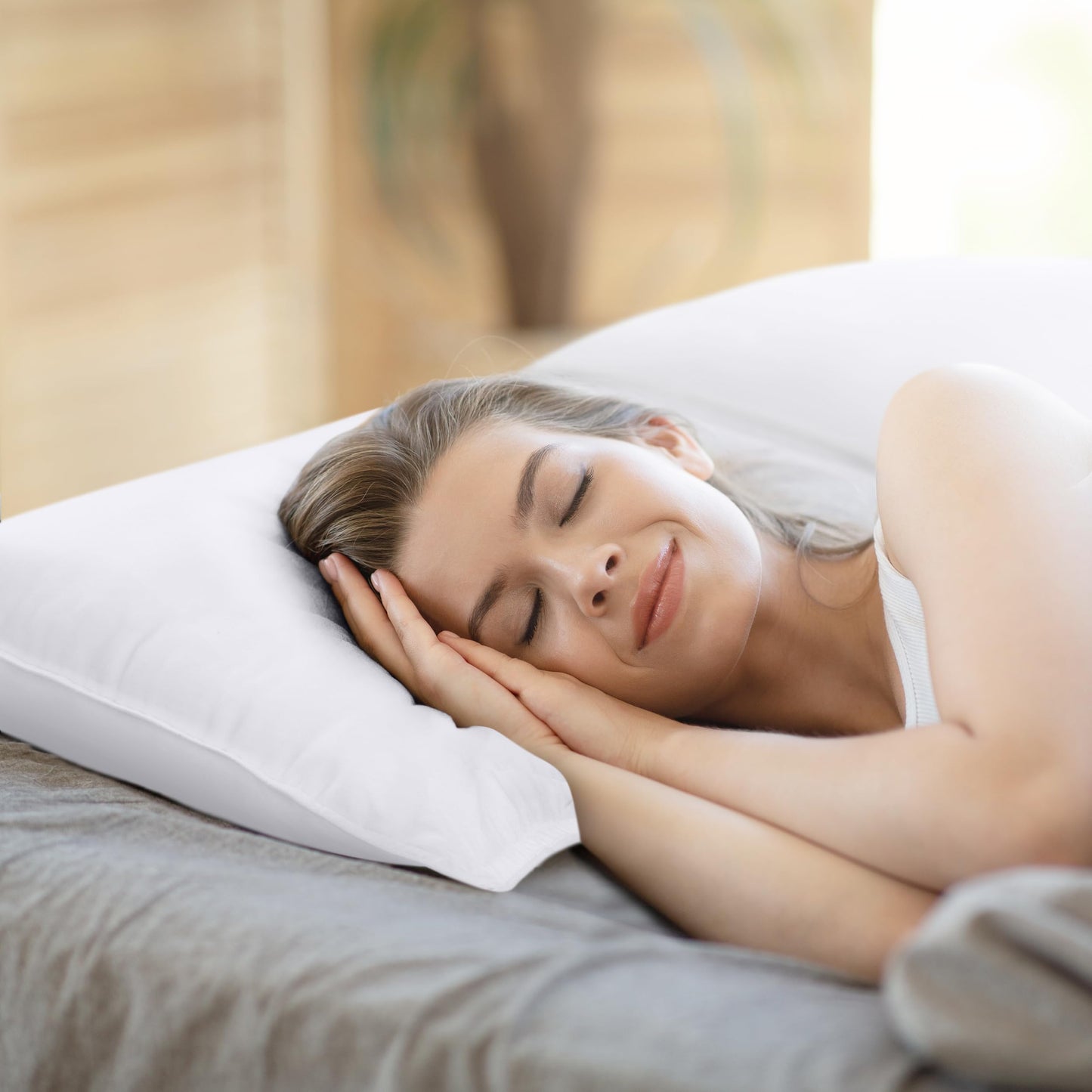 Utopia Bedding Bettkissen zum Schlafen (weiß), Queen Size, 2er-Set, Hotelkissen, Kühlkissen für Seiten-, Rücken- oder Bauchschläfer