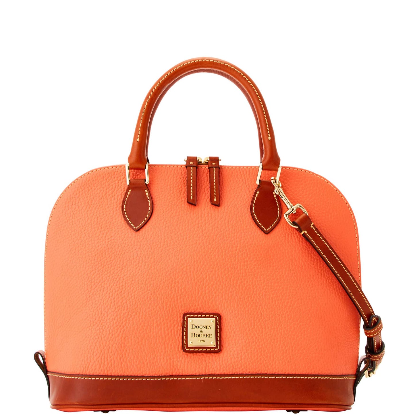 Dooney & Bourke Women's Zip Zip Satchel in Pebble Grain Leather, Large Handbag with Adjustable & Detachable Shoulder Strap