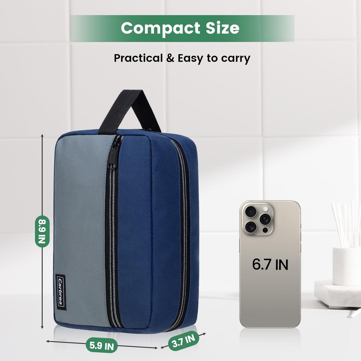 Reise-Kulturtasche – Kleine Kulturtasche für Männer, Hautpflegetasche, Doop-Kit für Toilettenartikel, Zubehör, Geschenke – Schwarz