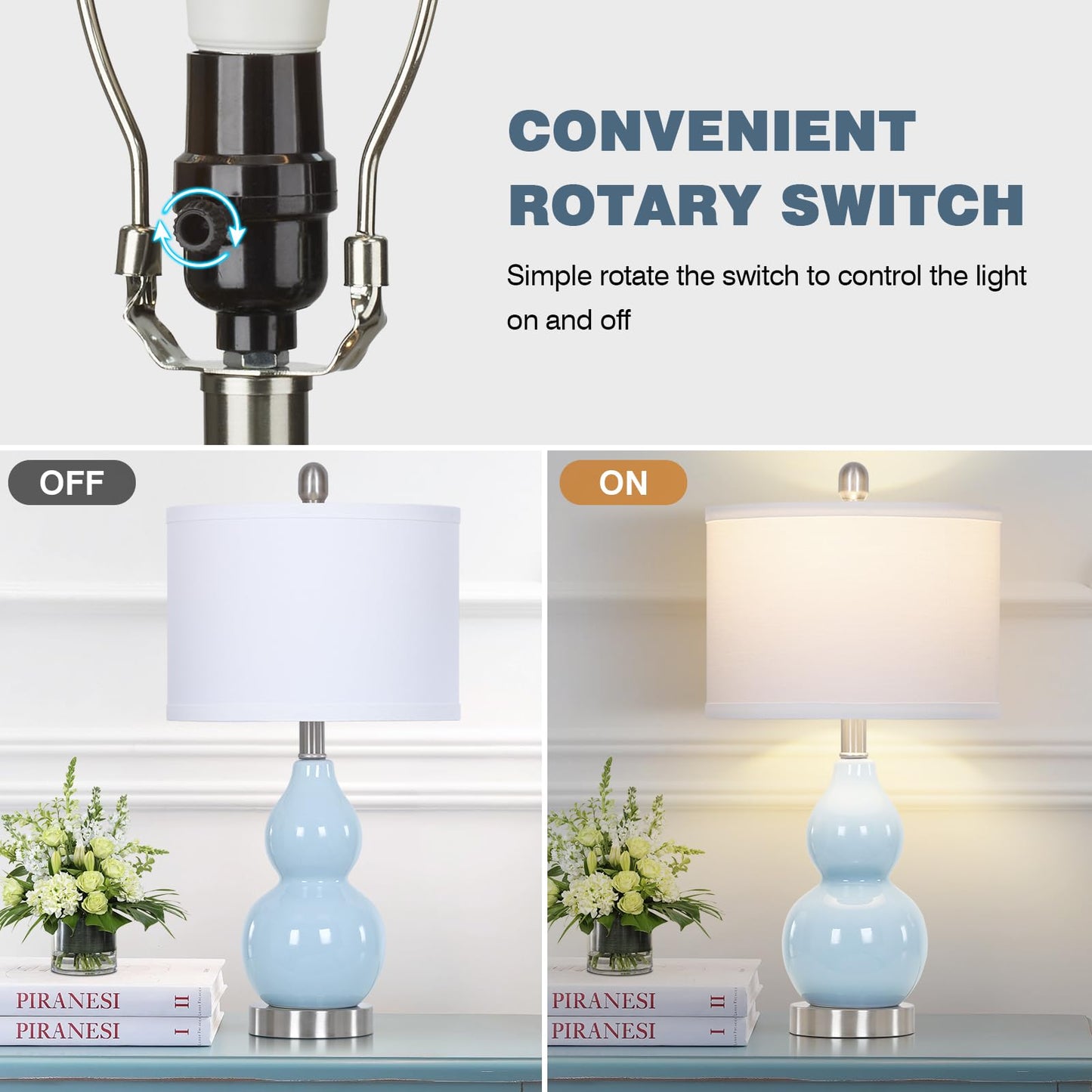 Rinweey Moderne Keramik-Tischlampen