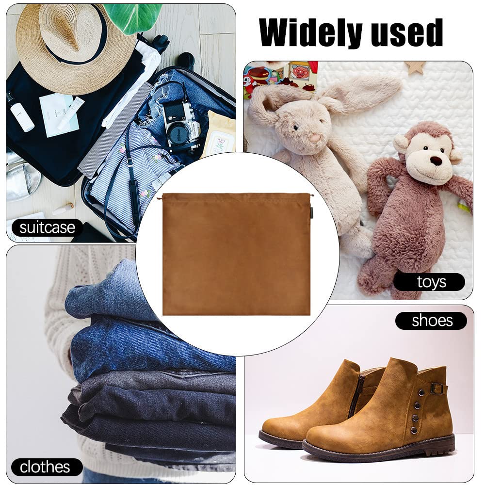 Lot de 6 sacs anti-poussière en soie pour sacs à main, sacs à main, chaussures, bottes, sac à cordon anti-poussière en soie, pochette de rangement de voyage (blanc, 19,6 × 15,7 pouces)