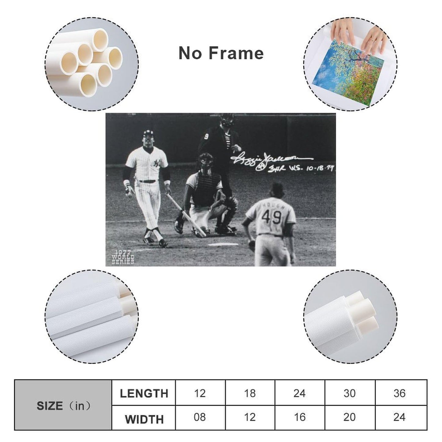 CENSO Reggie Jackson Baseball Canvas Poster Wall Art 12x18inch(30x45cm) Living Room Bedroom Office Kitchen Dining Room Bathroom