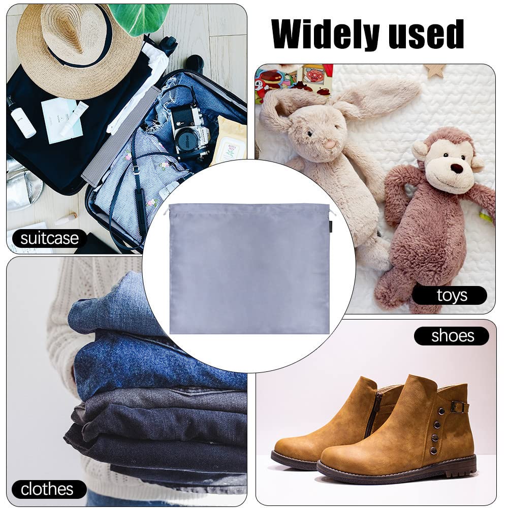 Lot de 6 sacs anti-poussière en soie pour sacs à main, sacs à main, chaussures, bottes, sac à cordon anti-poussière en soie, pochette de rangement de voyage (blanc, 19,6 × 15,7 pouces)