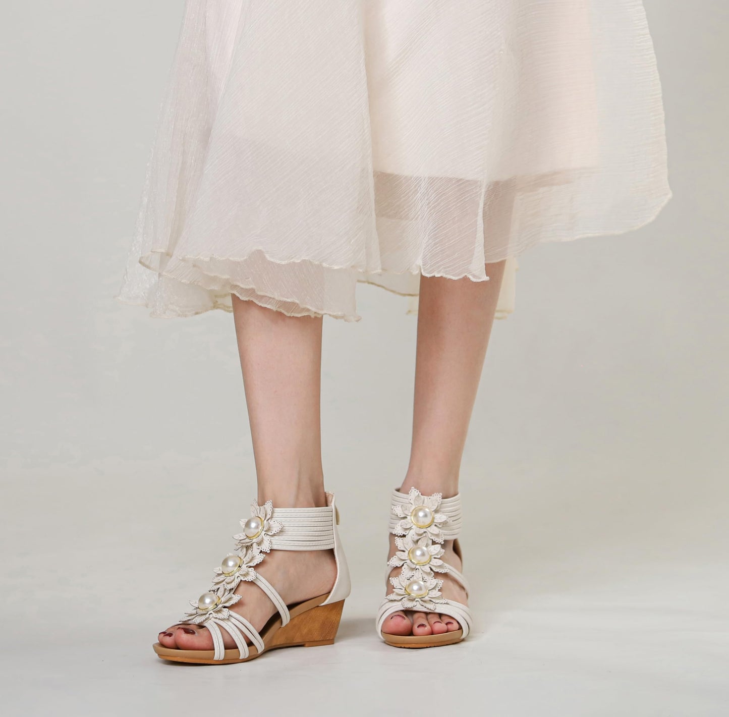 Keilsandalen für Damen, elegant, lässig, für den Sommer, süß, bequem, mit Keilabsatz, Strandsandale