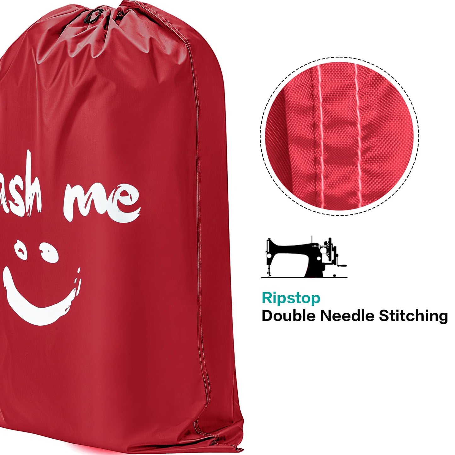 HOMEST 2 Pack XL Wash Me Travel Laundry Bag, Dirty Clothes Organizer, Large Enough to Hold 4 Loads of Laundry, Easy Fit a Laundry Hamper or Basket