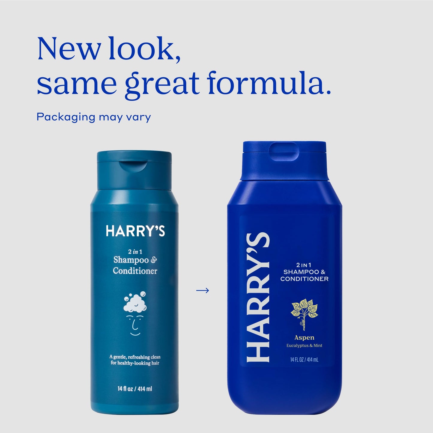 Harry's Men's 2 in 1 Shampoo and Conditioner for All Hair Types - Aspen - (3 Pack) 14 fl oz - No Parabens or Sulfates