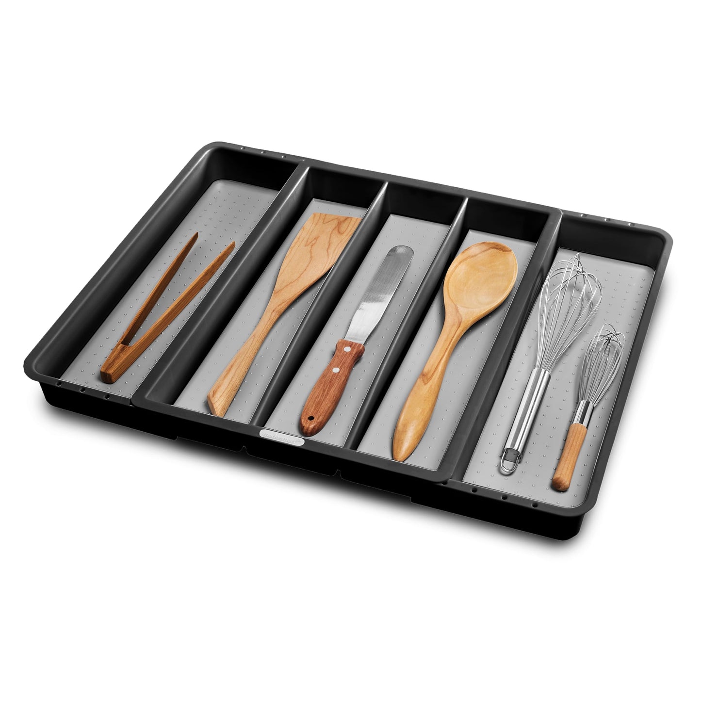 madesmart Klassische große Utensilienablage mit weichem Griff, rutschfeste Küchenschublade, Mehrzweck-Organisation für den Haushalt, BPA-frei, Granit