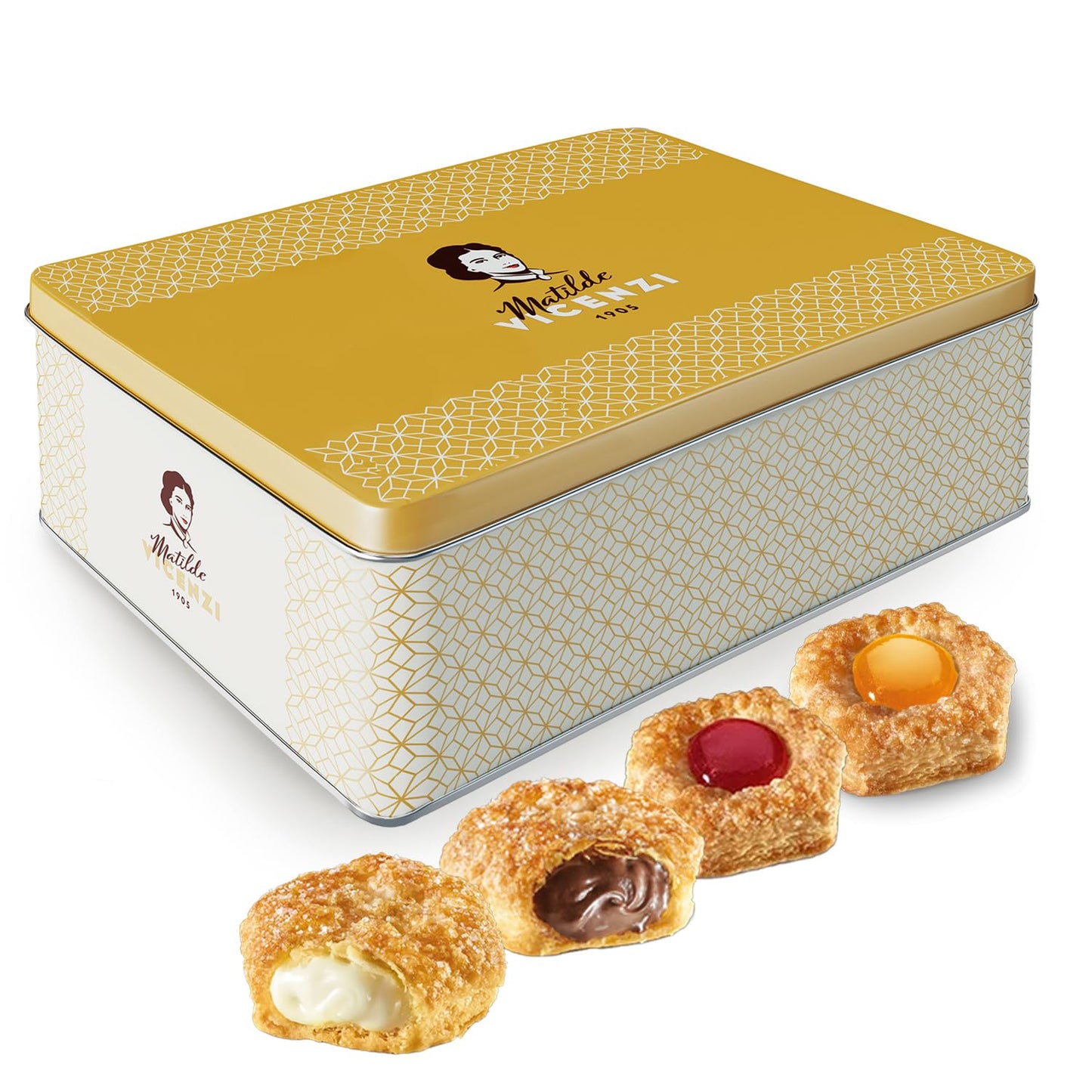 Millefoglie D'Italia Fine Selection of Italian Puff Pastries, Assortment of Vanilla, Chocolate, Butter & Raspberry Cookies, 13.23 oz (375g)