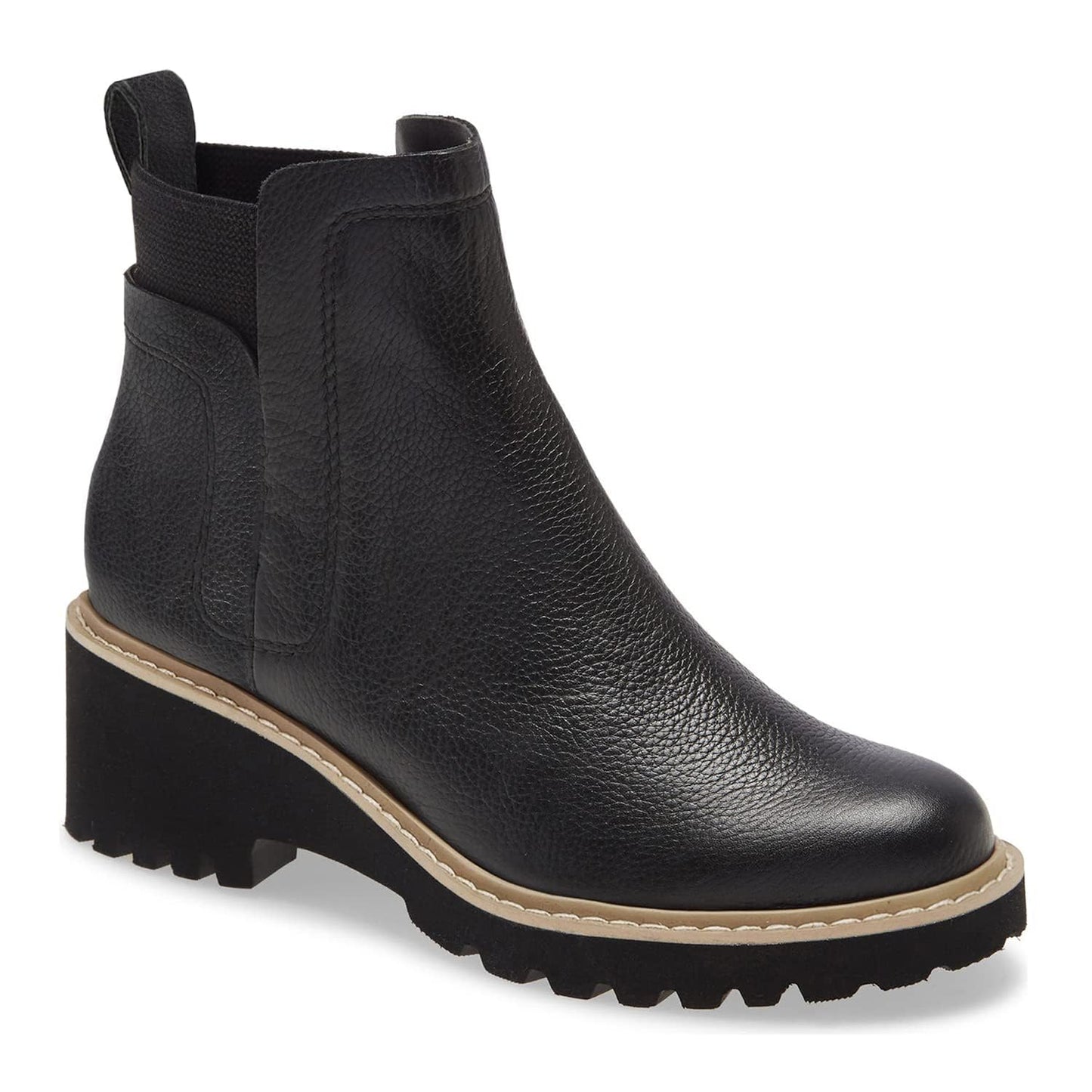Trish Lucia Damen Chelsea-Stiefel mit Plateausohle, knöchelhoch, klobiger Blockabsatz, rutschfest, Wildleder, modische Schlupfstiefeletten