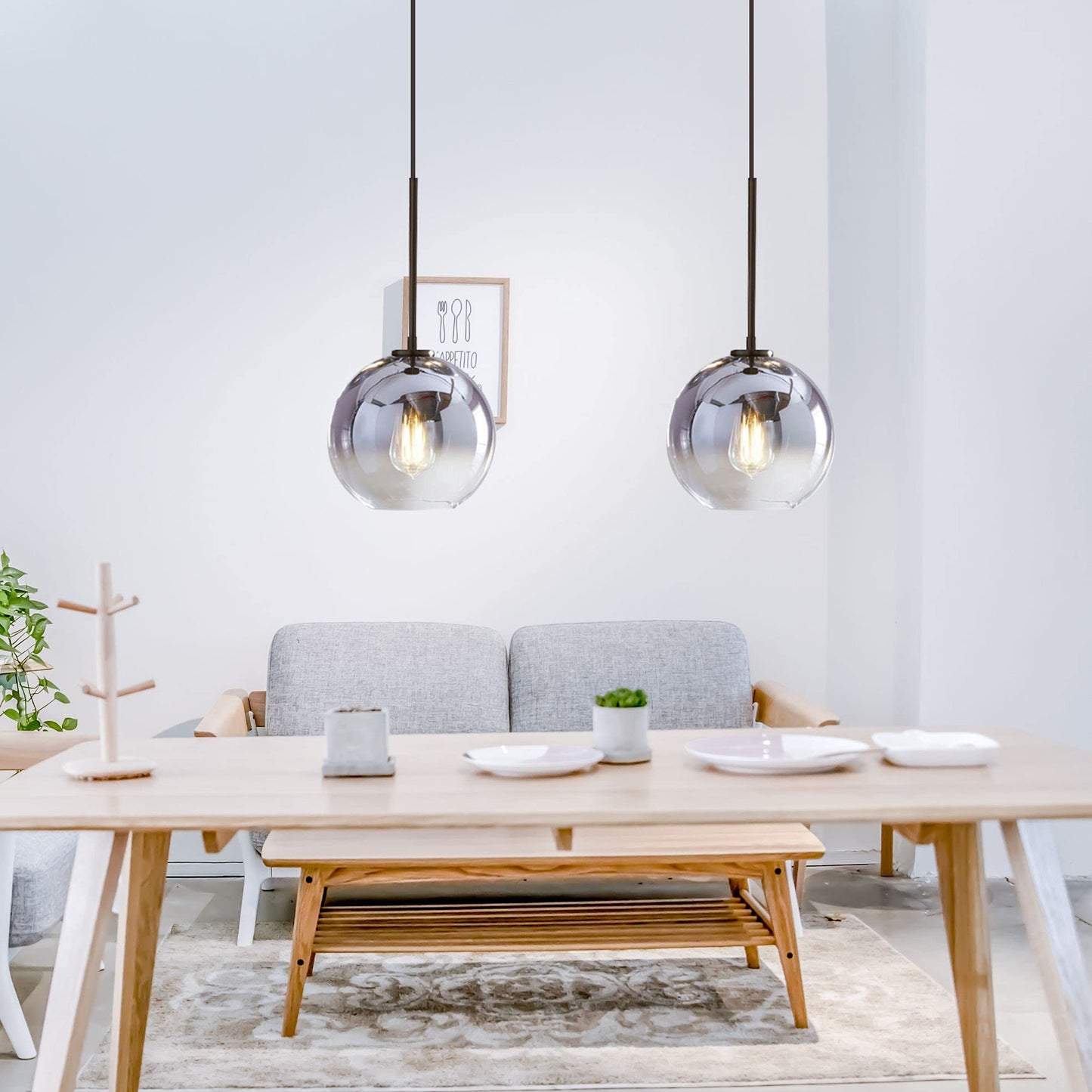 KCO Lighting Gold Cluster Pendelleuchte 3-flammige Cluster Pendelleuchte Große Glaspendelleuchten Kücheninsel Bubble Globe Kronleuchter Mid Century Modern Hängeleuchte