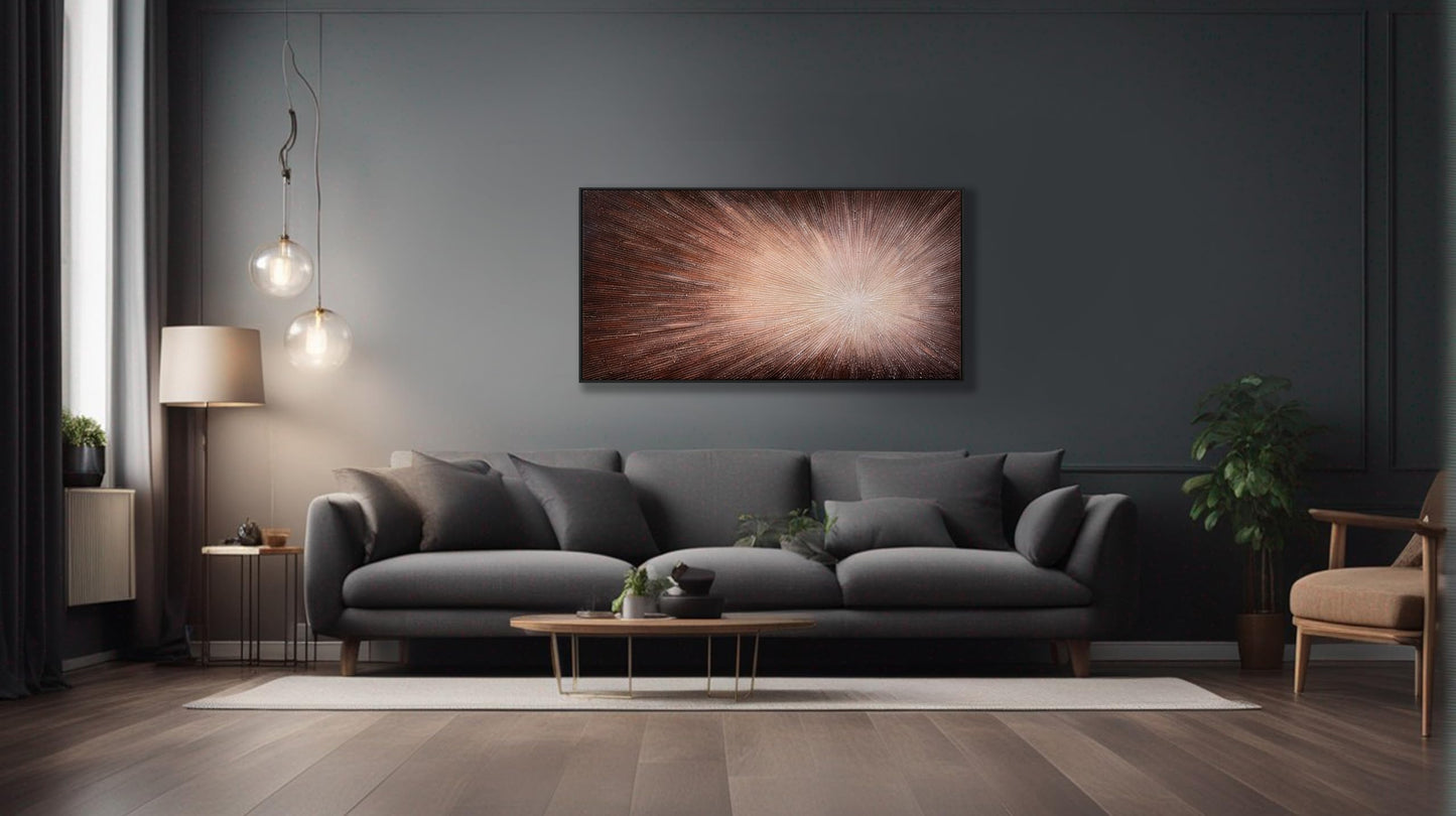 Gerahmte Wandkunst, abstrakte Wanddekoration mit Blattgold, Leinwanddrucke, Gemälde, abstrakte Kunstwerke für Wohnzimmer, Büro, Schlafzimmer, Heimdekoration, 61 x 121 cm