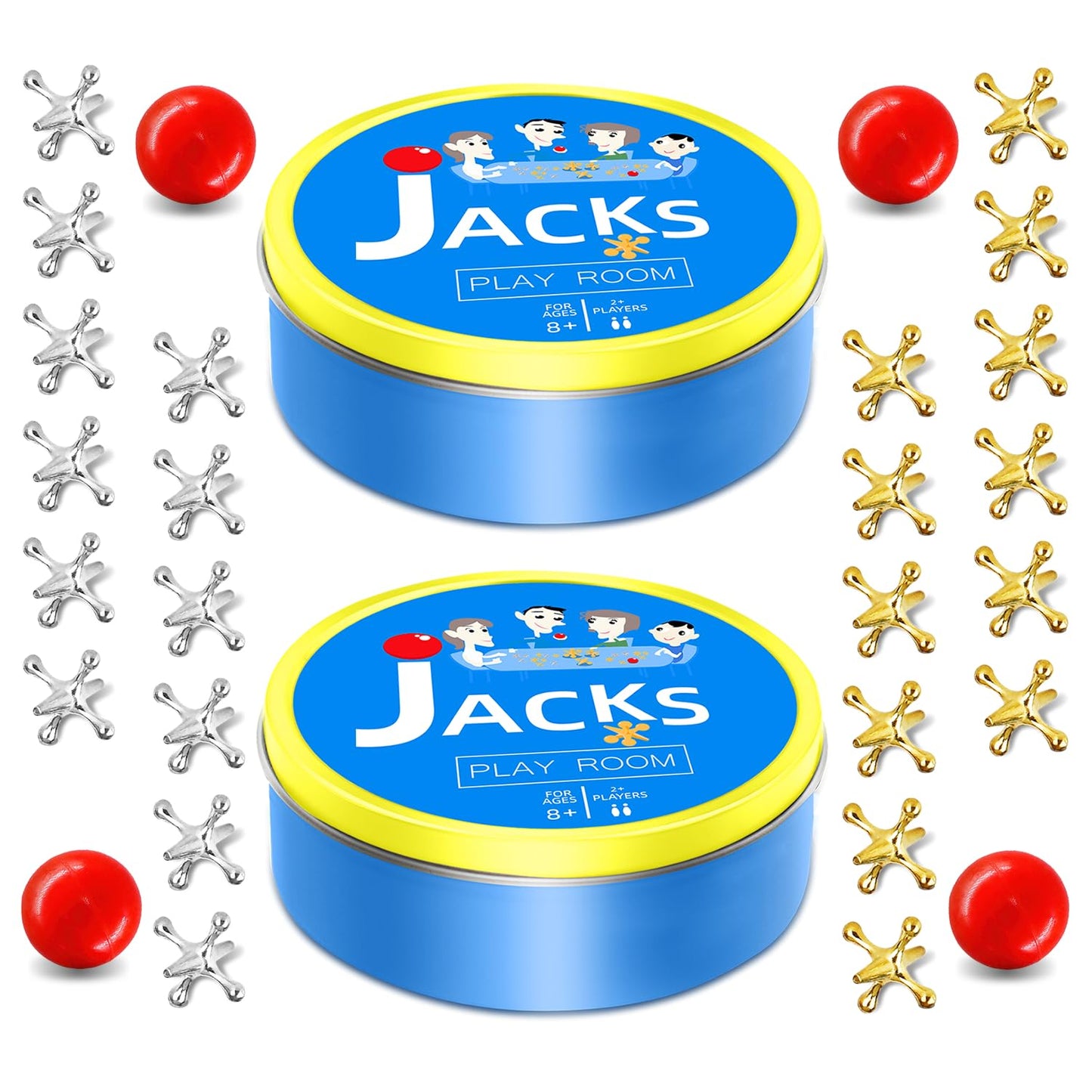 Classic Metal Jacks Game – Includes Ball Set | Vintage Toy for Kids & Adults