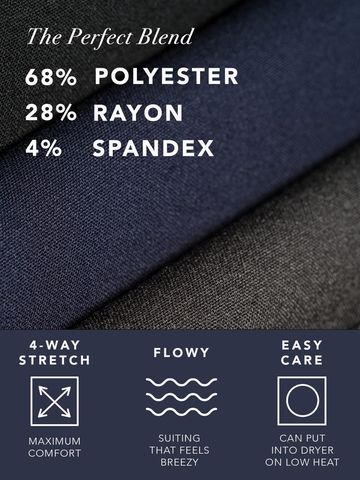 Rekucci Smart Stretch-Hose für Damen vom Schreibtisch bis zum Abendessen mit geradem Bein und Reißverschluss