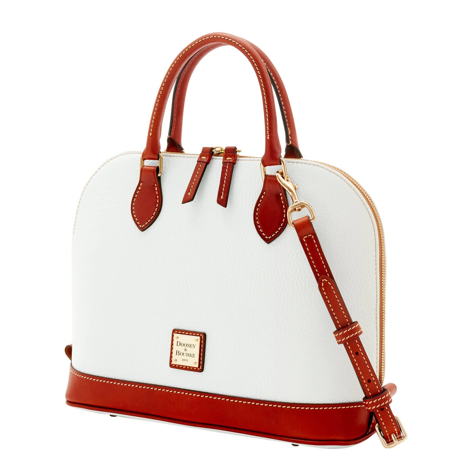 Dooney & Bourke Women's Zip Zip Satchel in Pebble Grain Leather, Large Handbag with Adjustable & Detachable Shoulder Strap