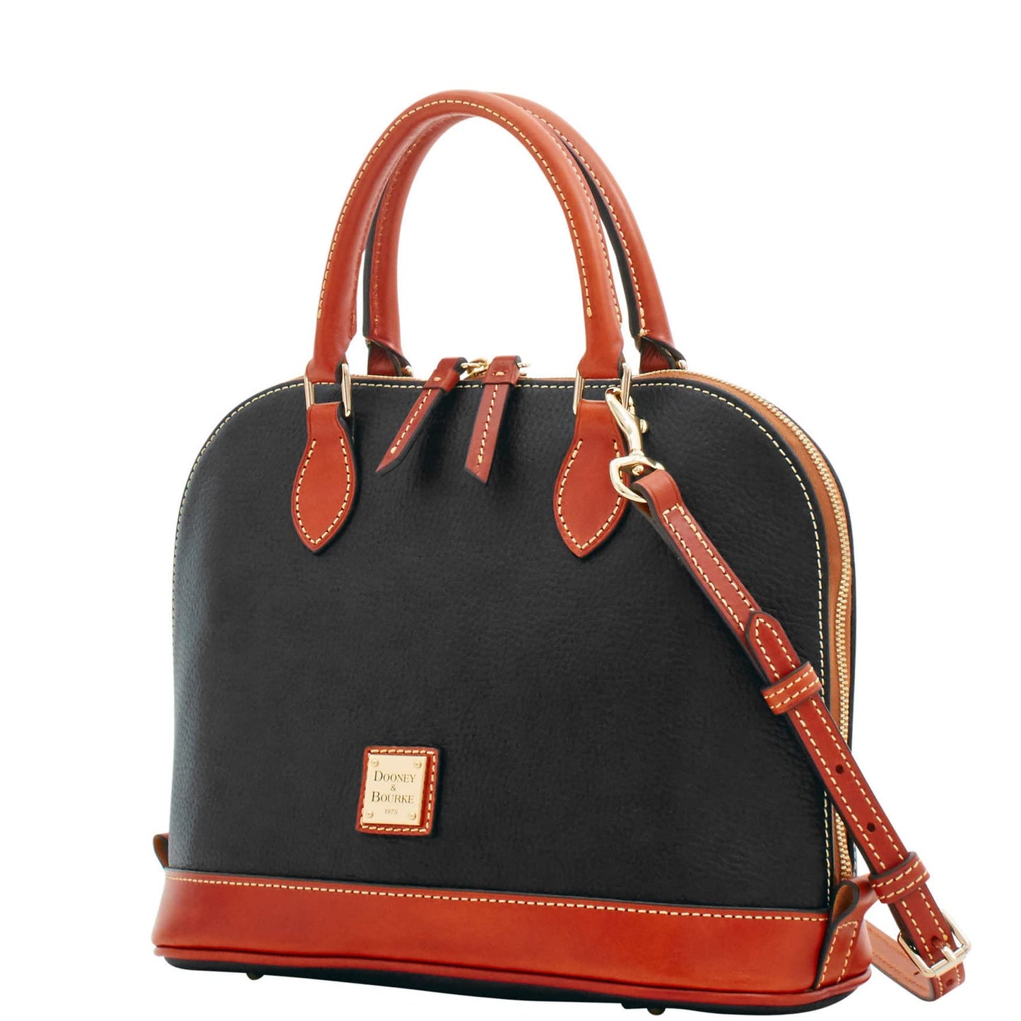Dooney & Bourke Women's Zip Zip Satchel in Pebble Grain Leather, Large Handbag with Adjustable & Detachable Shoulder Strap