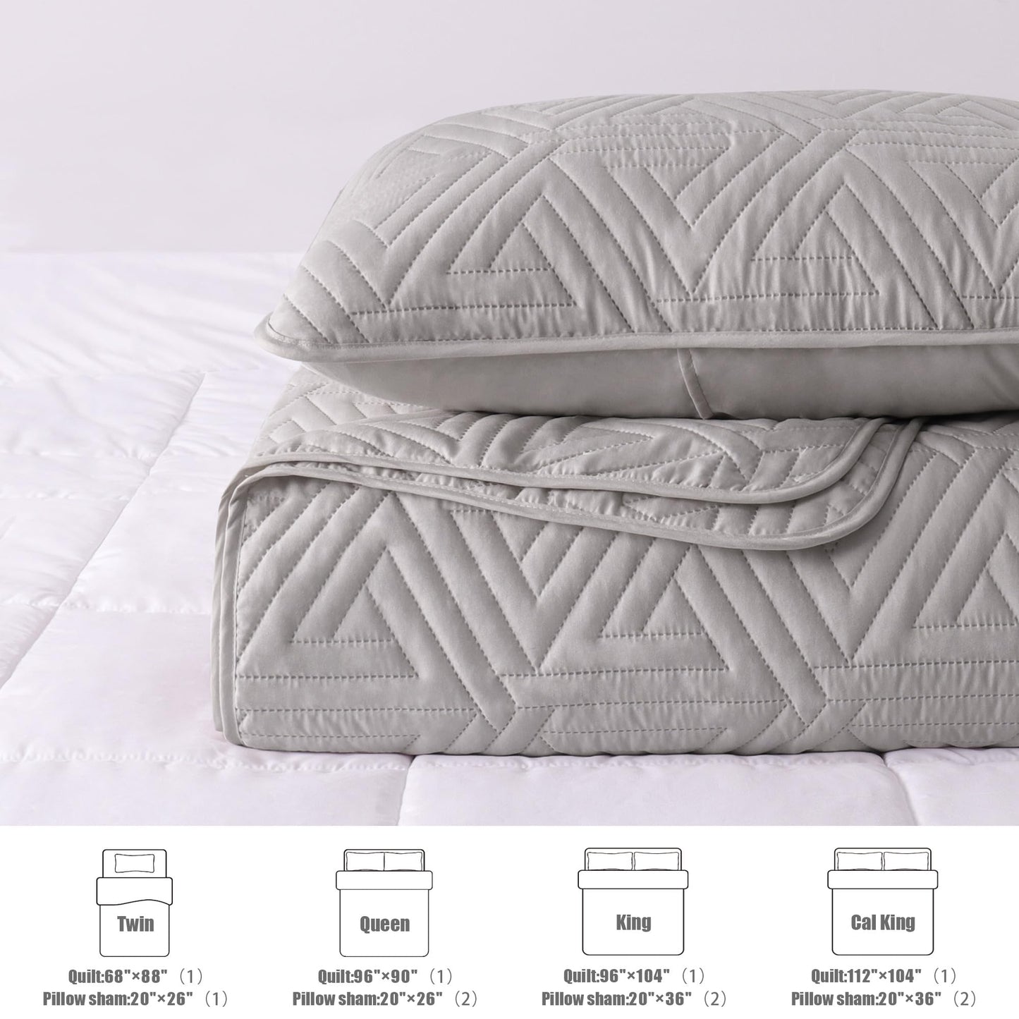 Whale Flotilla Soft Full/Queen Size Quilt Set for All Seasons, 3-Piece Ultrasonic Geometric Quilts Bedding Set, Lightweight Reversible Bedspread, Coverlet, Bed Cover with 2 Pillow Shams, Orange