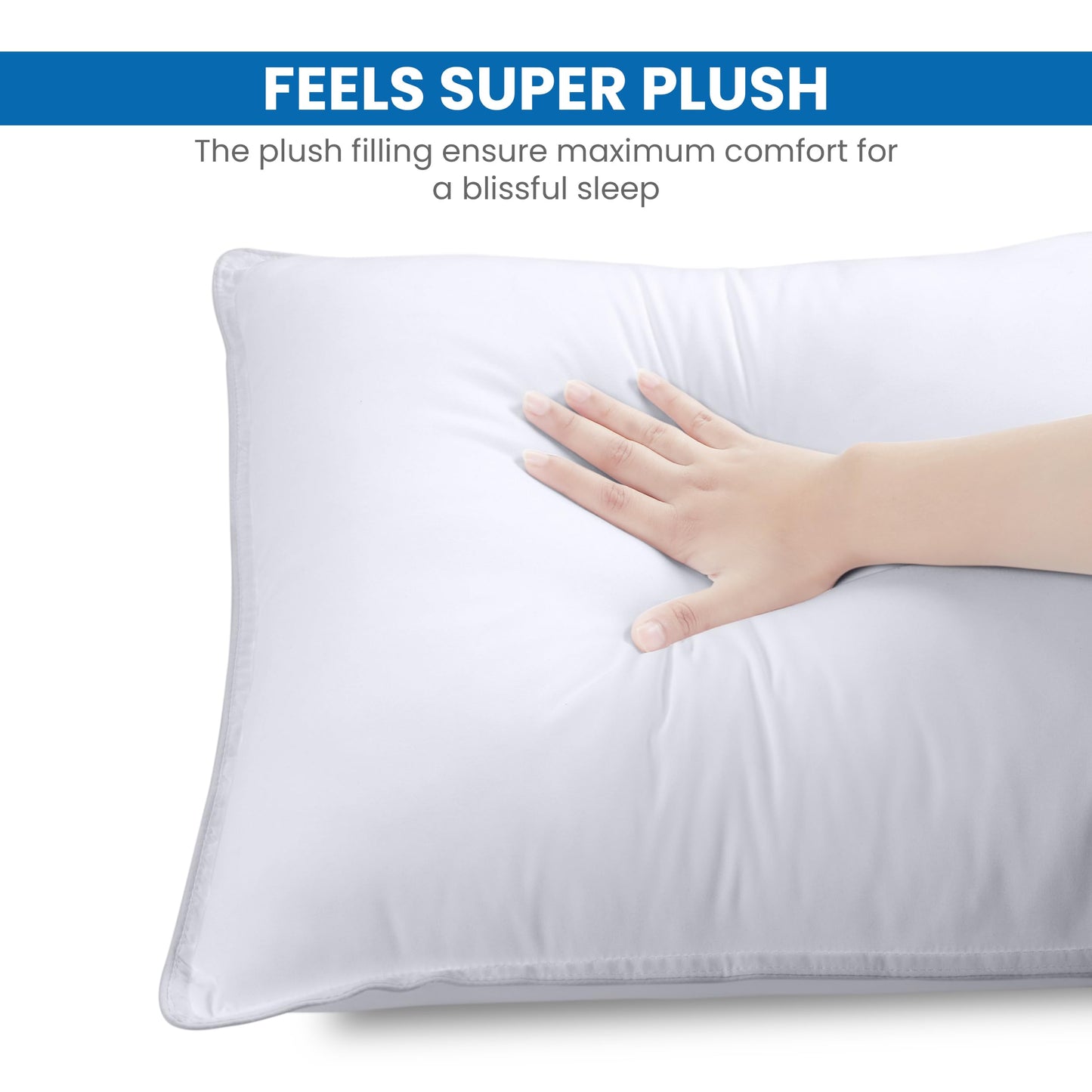 Utopia Bedding Bettkissen zum Schlafen (weiß), Queen Size, 2er-Set, Hotelkissen, Kühlkissen für Seiten-, Rücken- oder Bauchschläfer